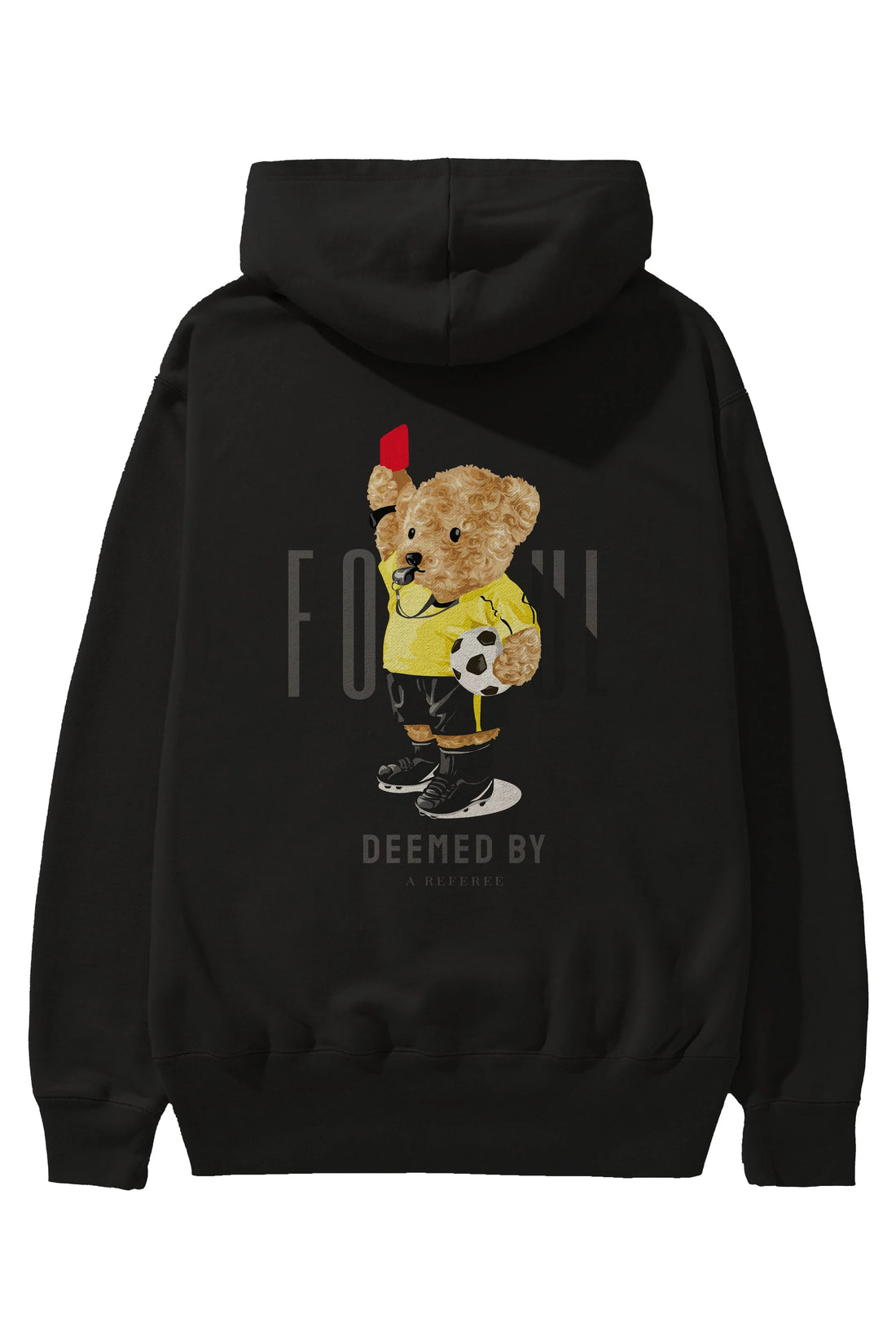 Teddy Bear Kırmızı Kart Arka Baskılı Hoodie Oversize Kapüşonlu Sweatshirt Erkek Kadın Unisex