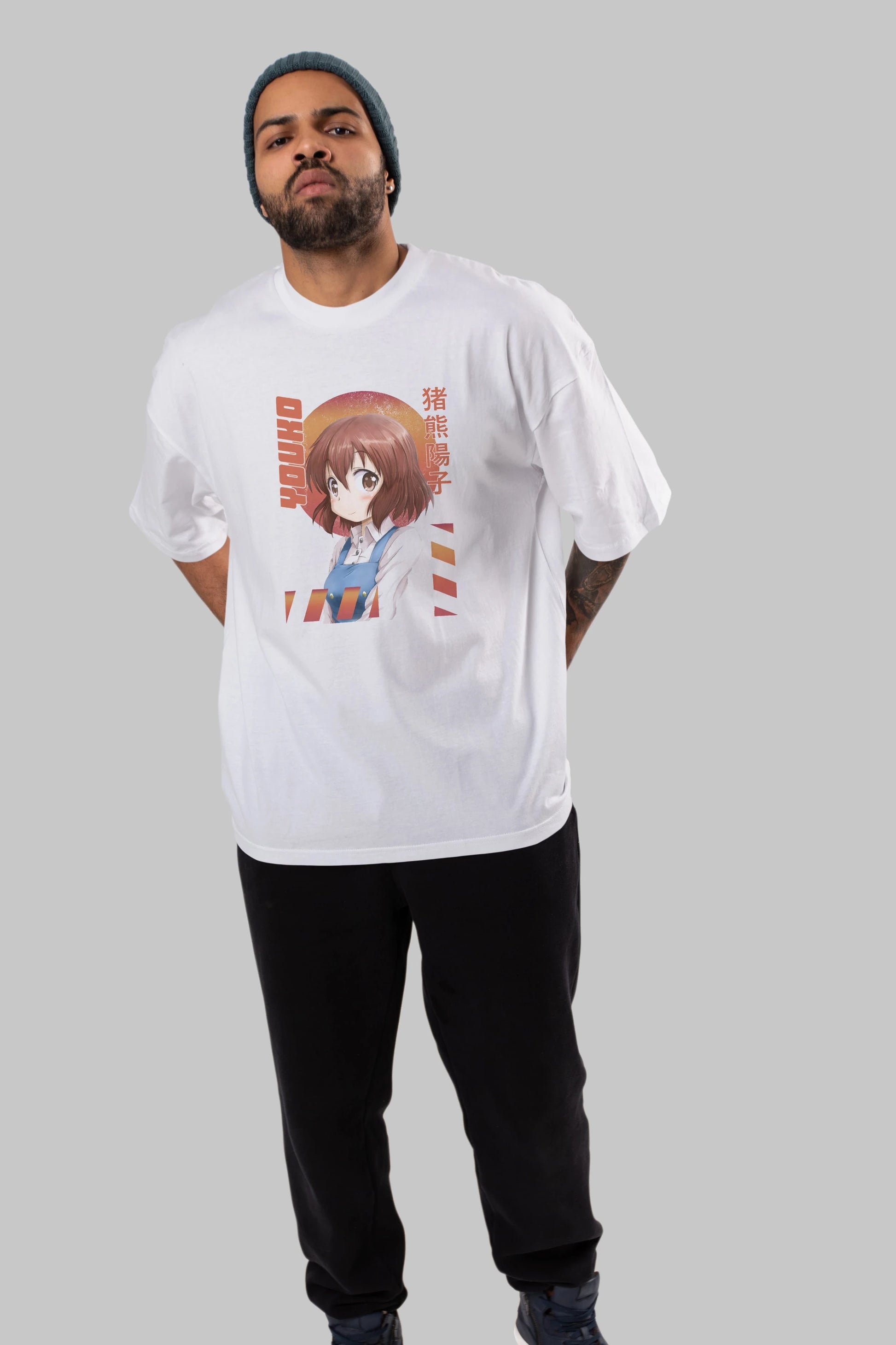 Youko Inokuma 5 Anime Ön Baskılı Oversize t-shirt %100 pamuk Erkek Kadın Unisex