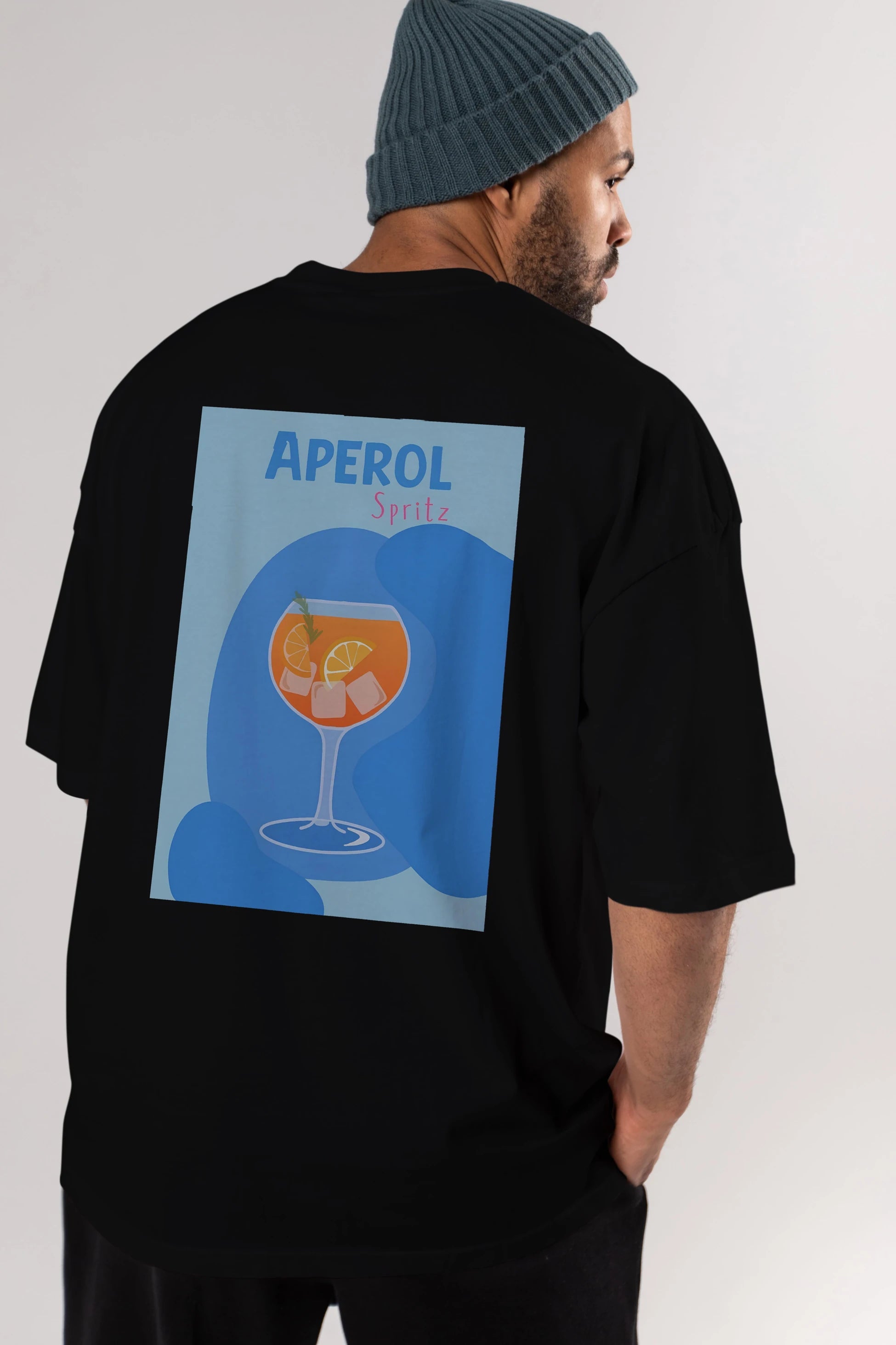 Aperol Spritz 10 Arka Baskılı Oversize t-shirt Erkek Kadın Unisex %100 Pamuk Bisiklet Yaka tişort