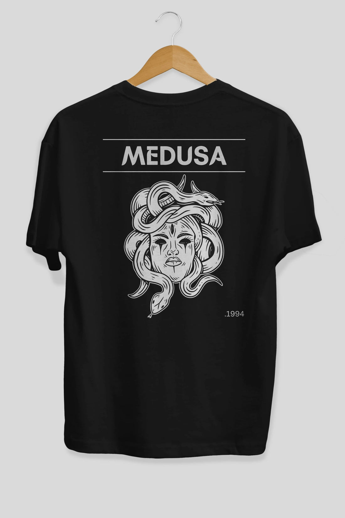 Medusa Arka Baskılı Oversize t-shirt Erkek Kadın Unisex