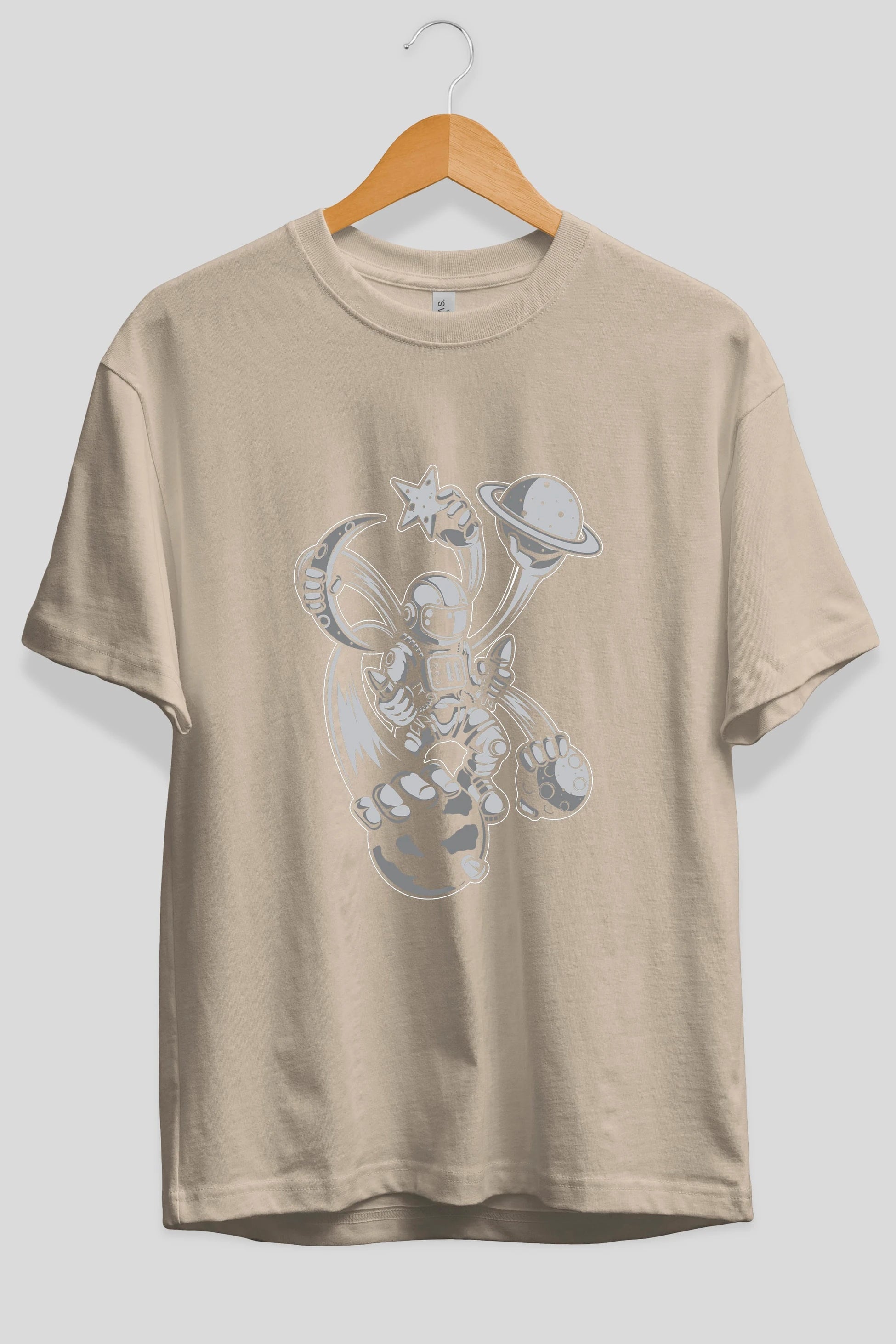 Astronaut Multiple Hands Ön Baskılı Oversize t-shirt Erkek Kadın Unisex