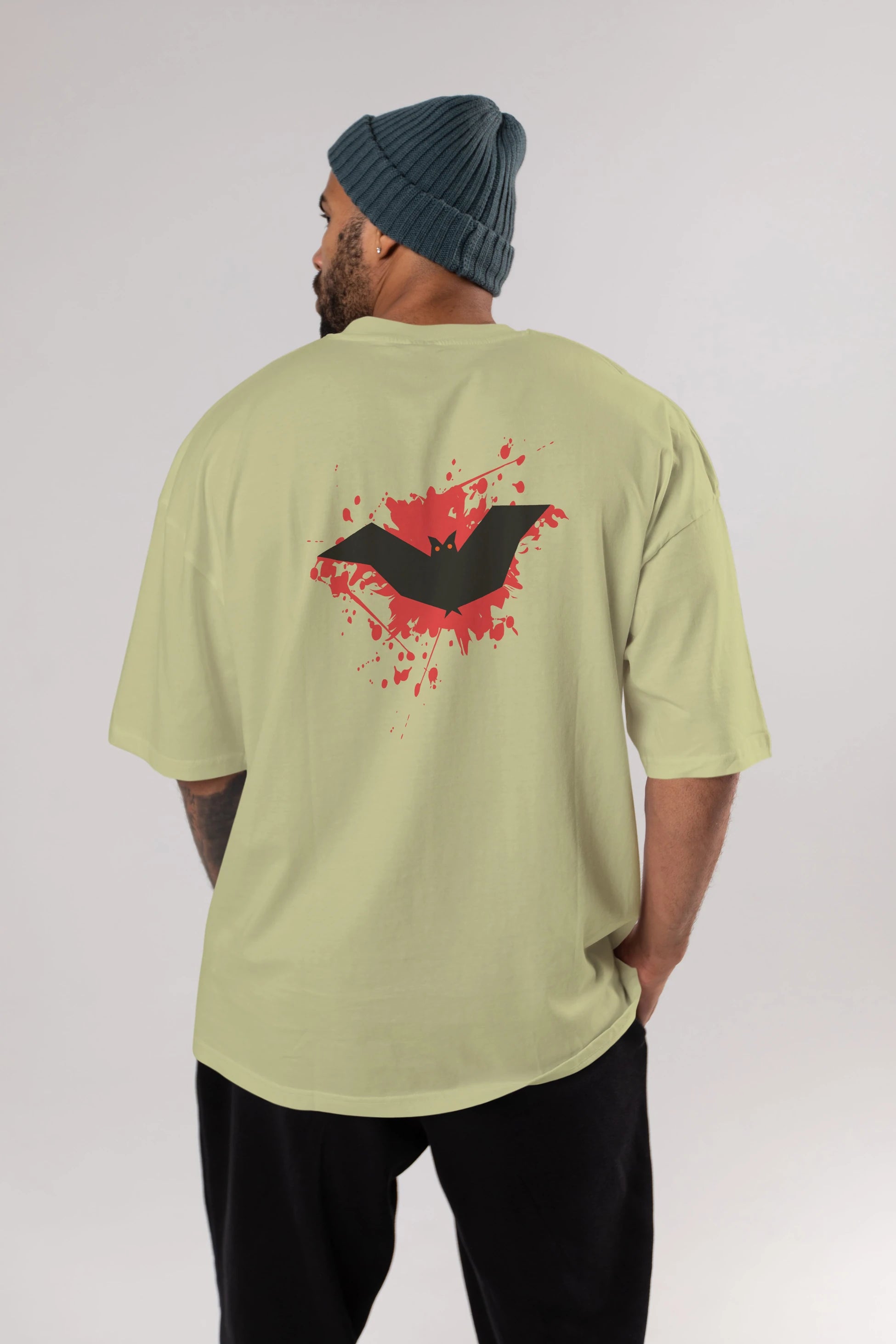 Halloween Arka Baskılı Oversize t-shirt Erkek Kadın Unisex