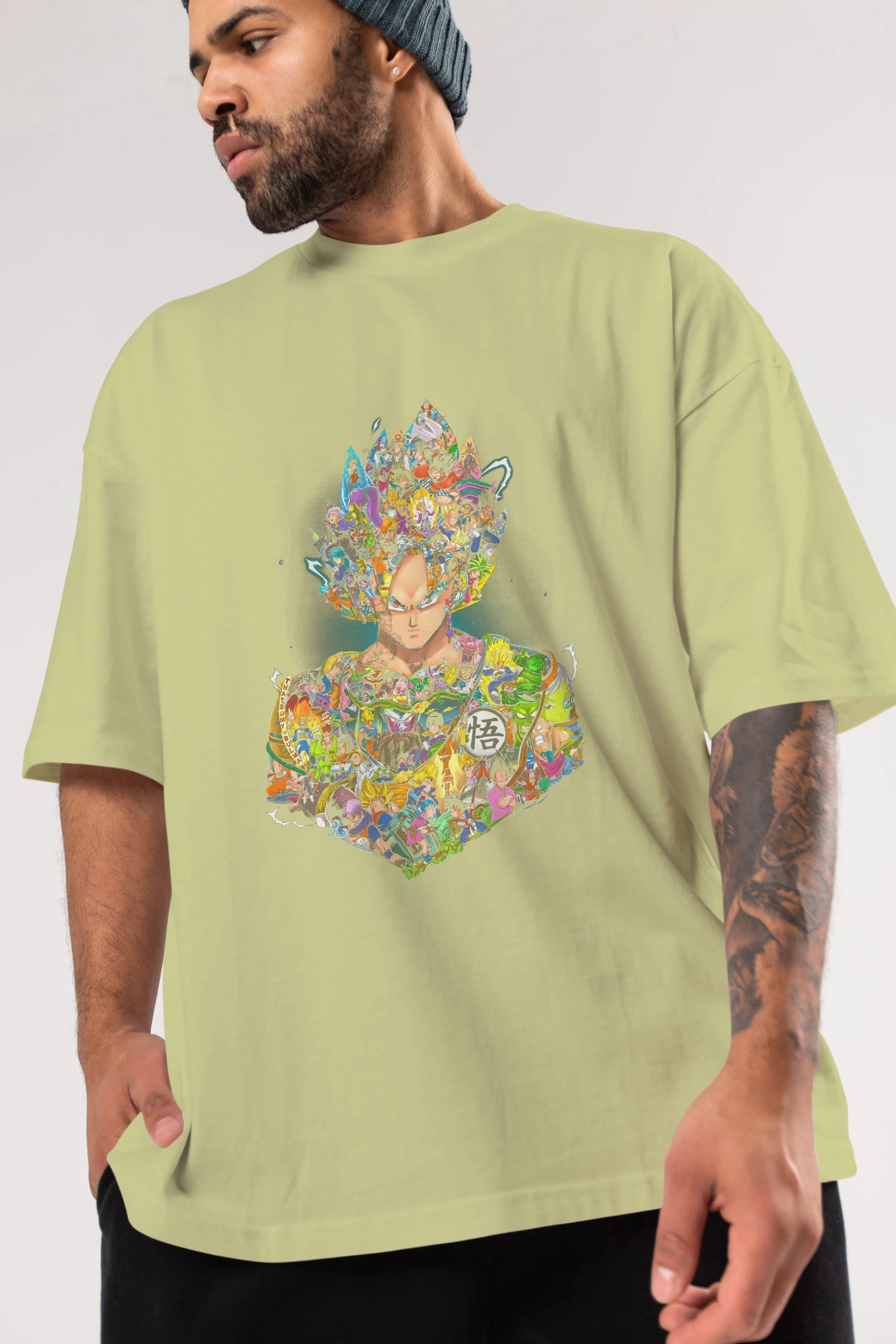 DRAGON BALL ART Anime Ön Baskılı Oversize t-shirt %100 pamuk Erkek Kadın Unisex