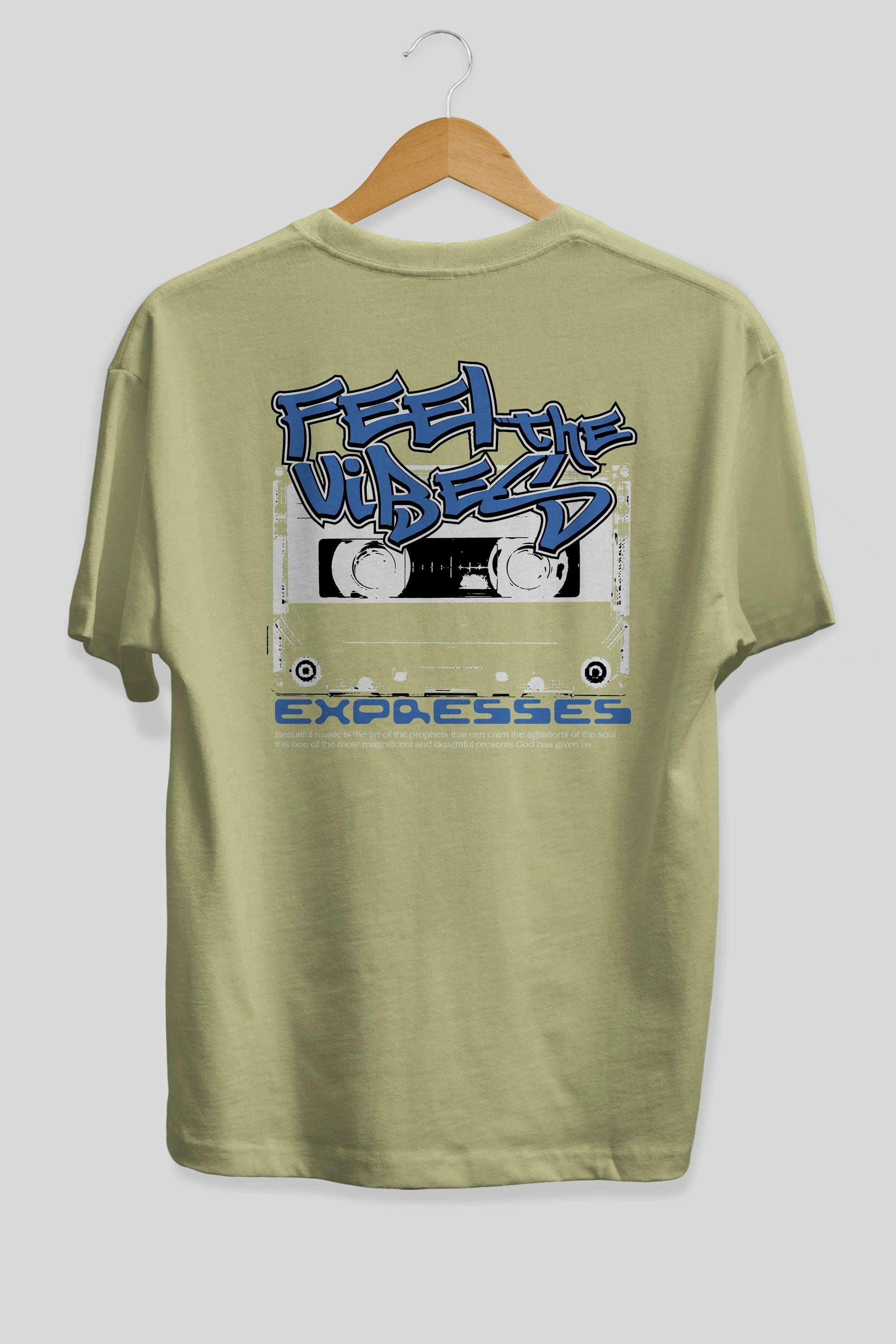 Feel The Vibes Arka Baskılı Oversize t-shirt Erkek Kadın Unisex