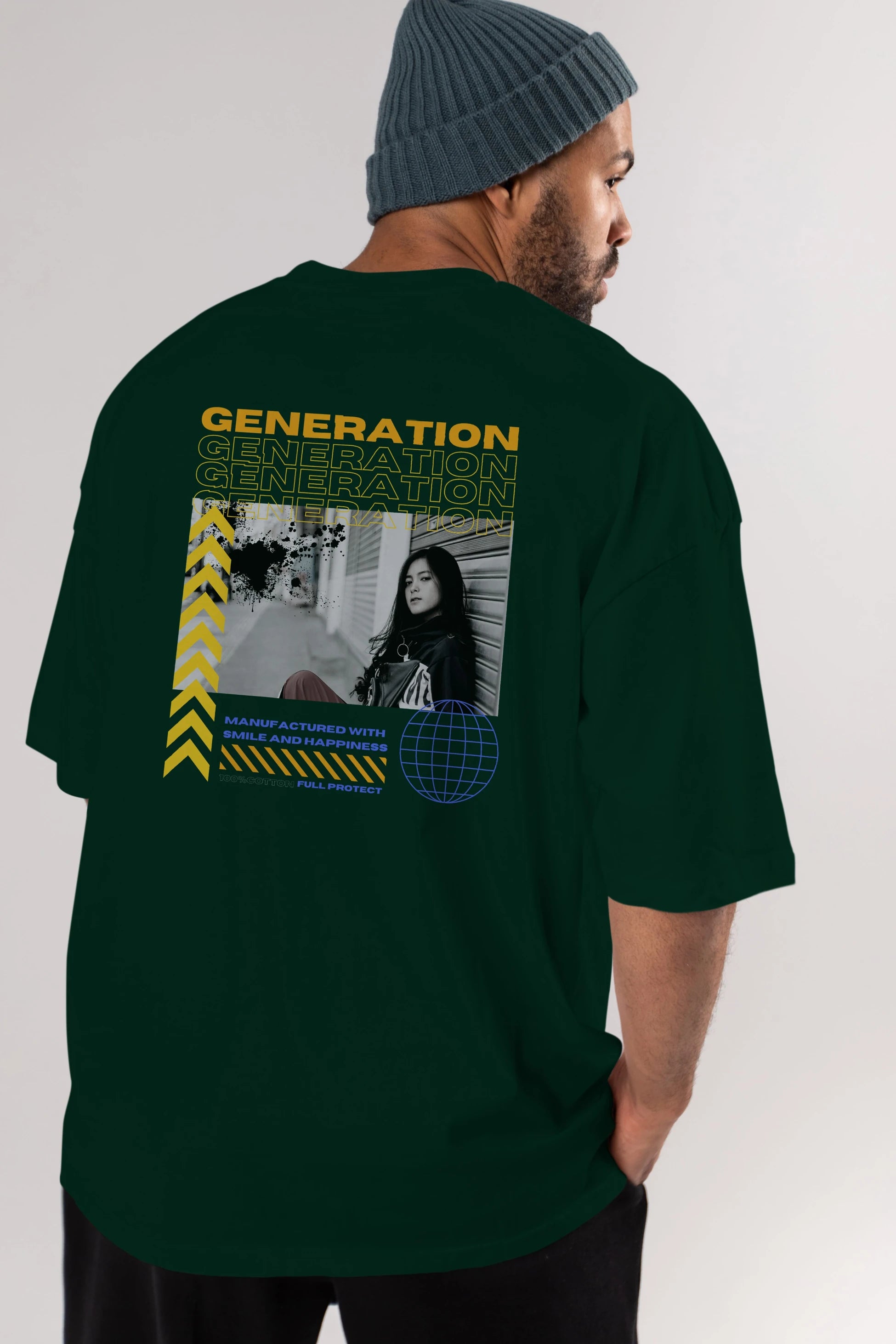 Generation Yazılı Arka Baskılı Oversize t-shirt Erkek Kadın Unisex