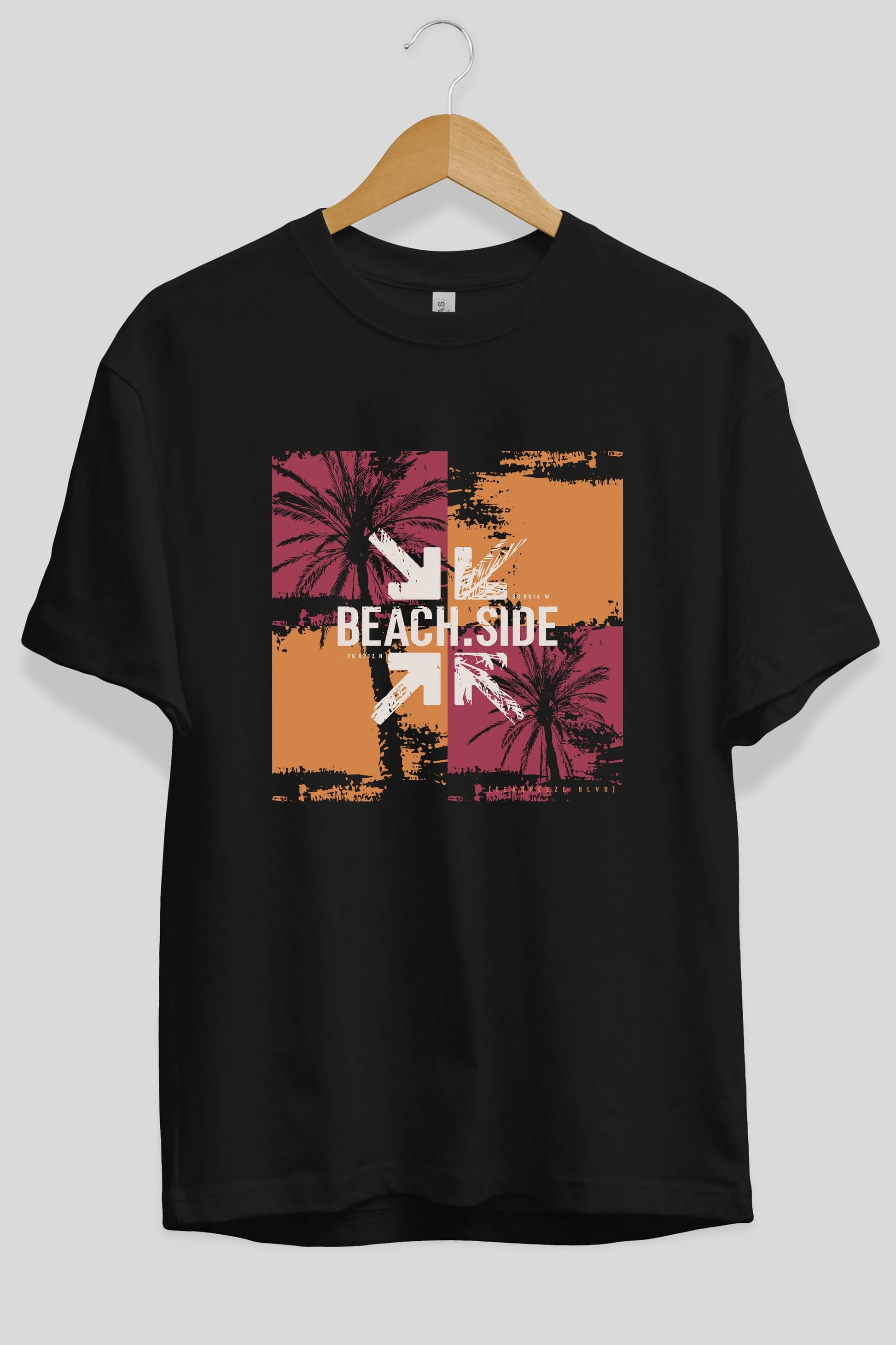 Beach Side Ön Baskılı Oversize t-shirt Erkek Kadın Unisex