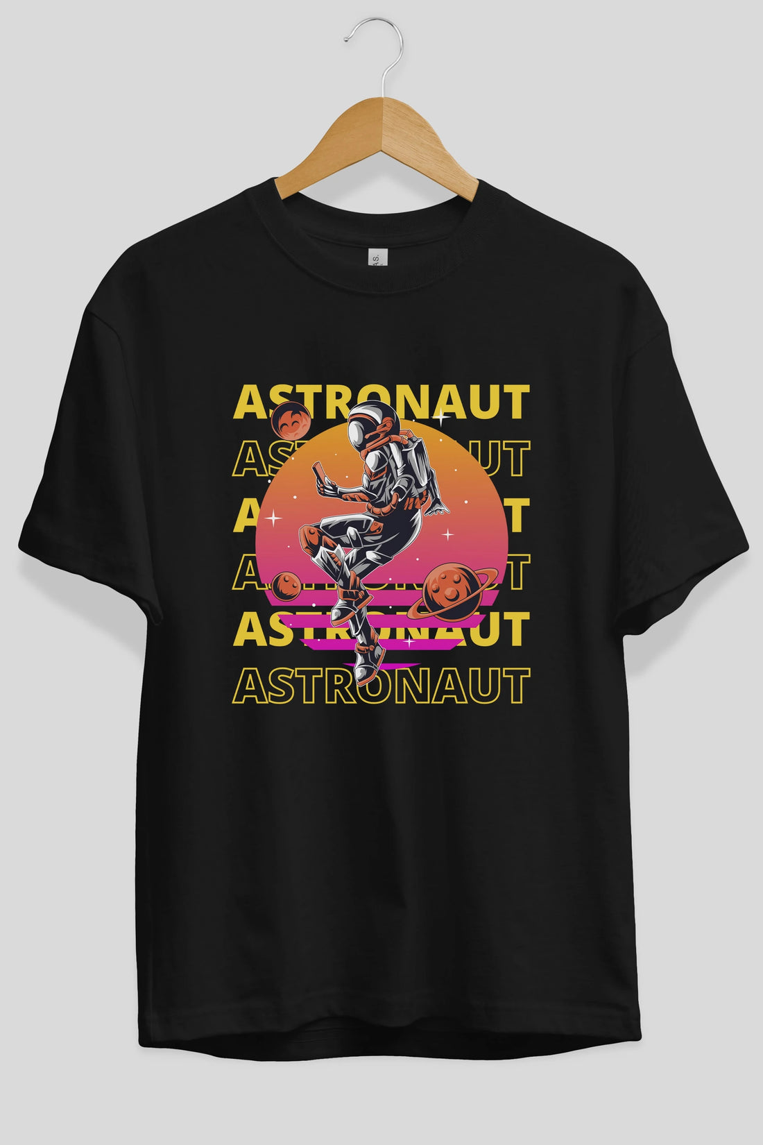 Astronaut Streetwear 2 Ön Baskılı Oversize t-shirt Erkek Kadın Unisex