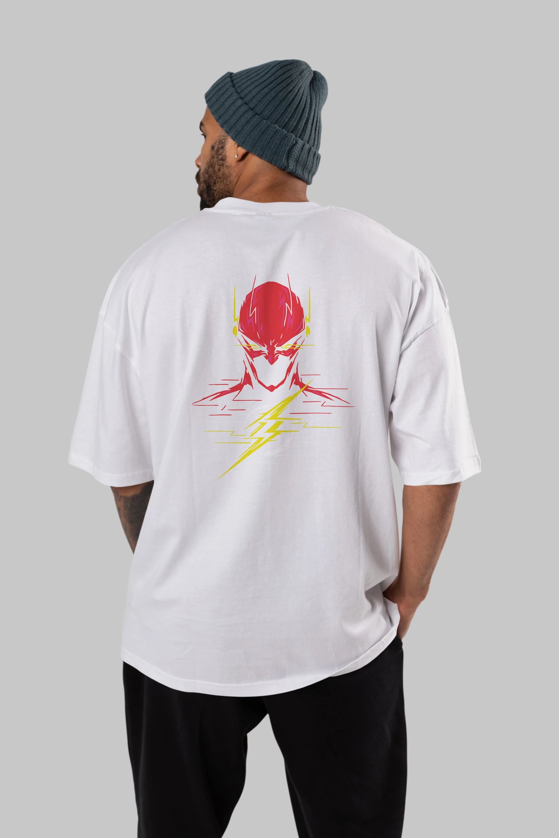 Flash Avengers (2) Arka Baskılı Oversize t-shirt Erkek Kadın Unisex %100 Pamuk Bisiklet Yaka tişort