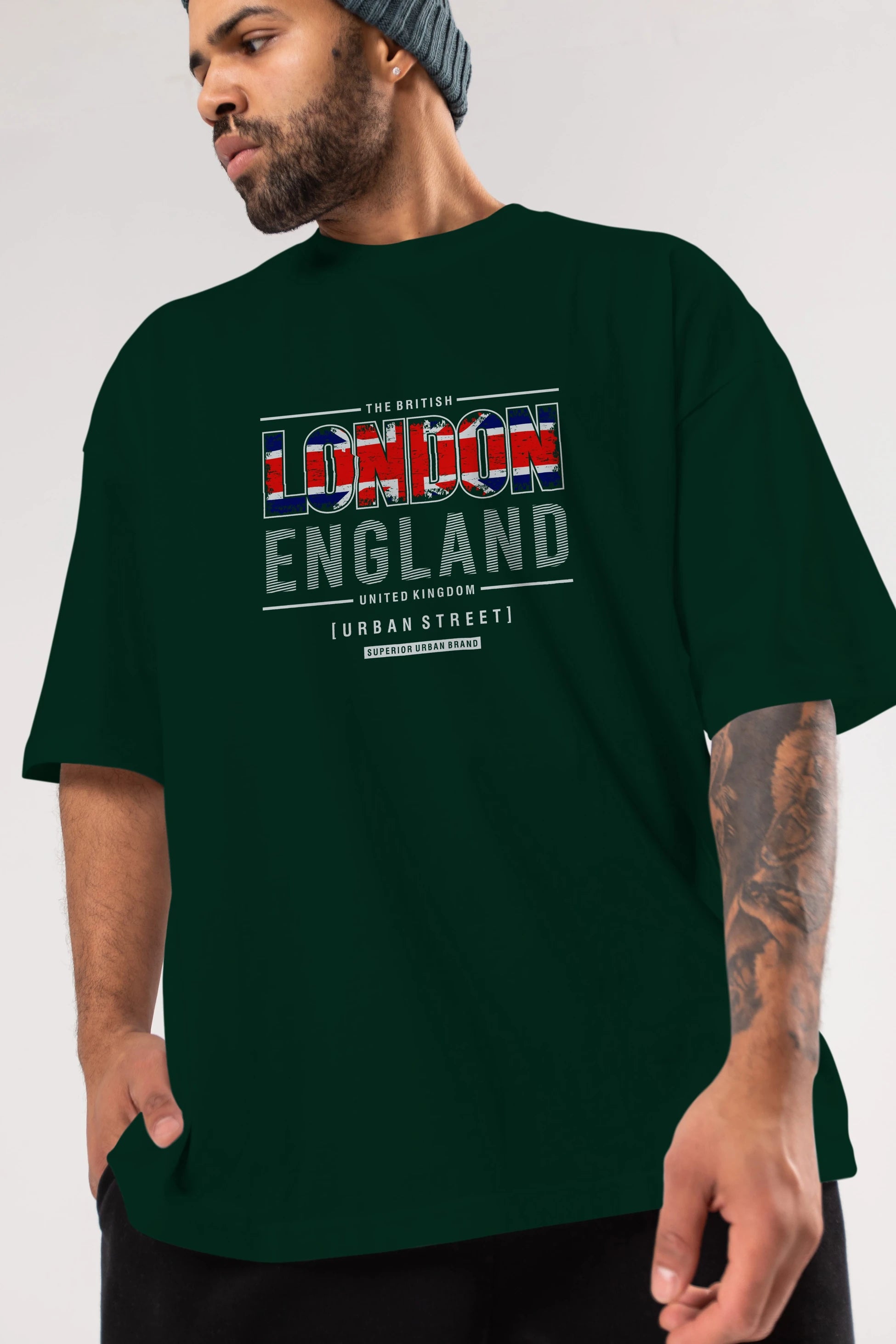 London England Ön Baskılı Oversize t-shirt Erkek Kadın Unisex