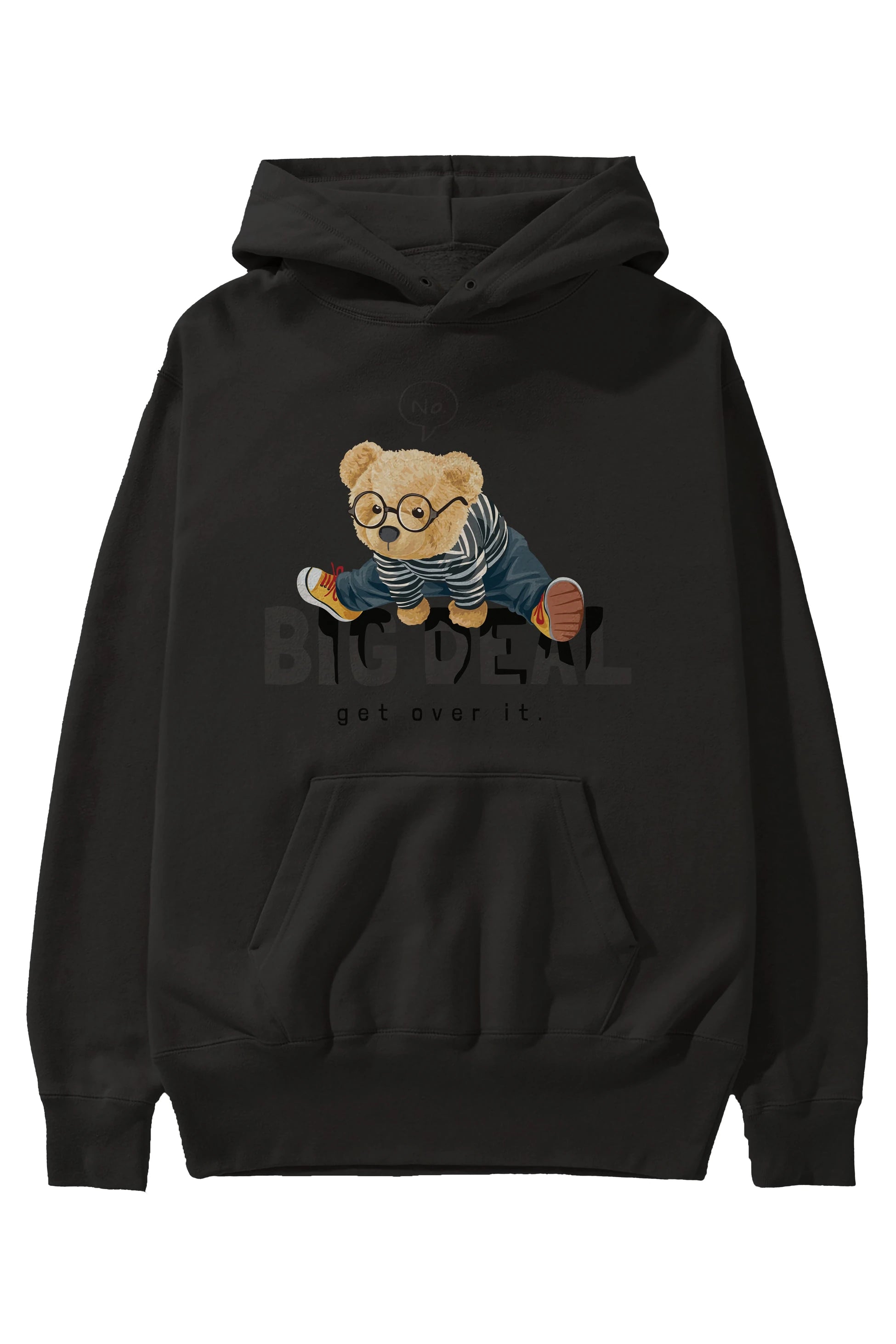 Teddy Bear Big Deal Ön Baskılı Hoodie Oversize Kapüşonlu Sweatshirt Erkek Kadın Unisex