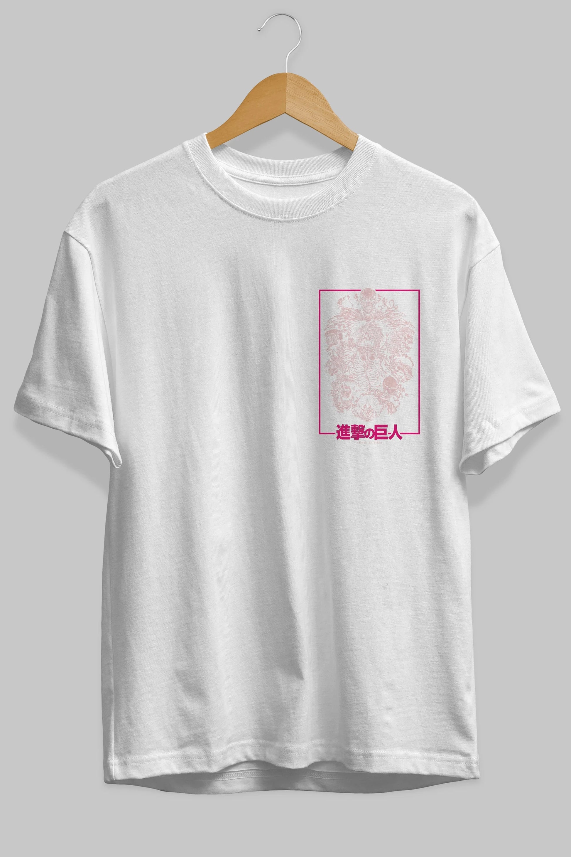 ATTACK ON TITANS Ön Sol Baskılı Oversize t-shirt Erkek Kadın Unisex %100 Pamuk Bisiklet Yaka tişort