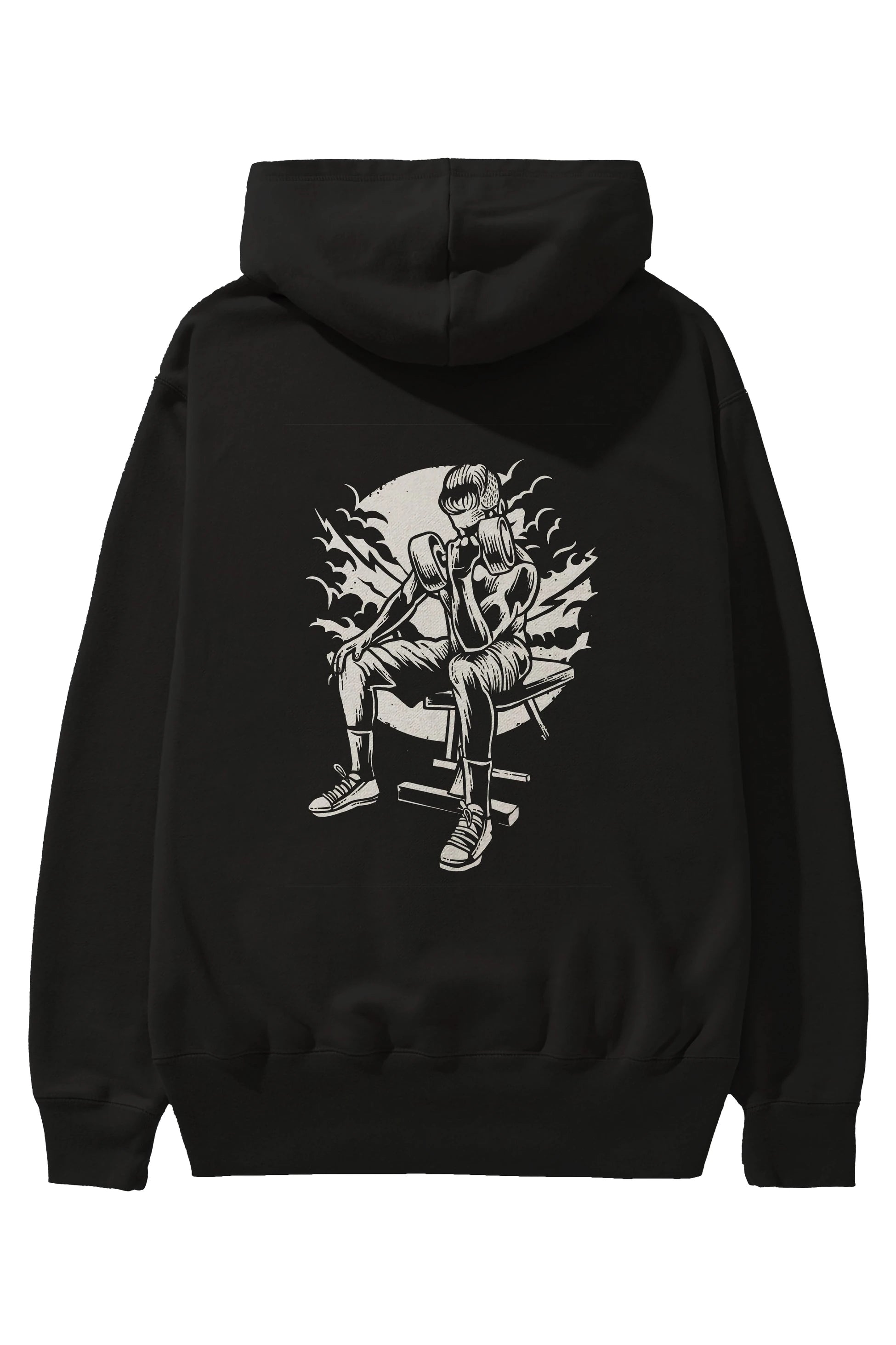 No Pain No Gain Arka Baskılı Hoodie Oversize Kapüşonlu Sweatshirt Erkek Kadın Unisex