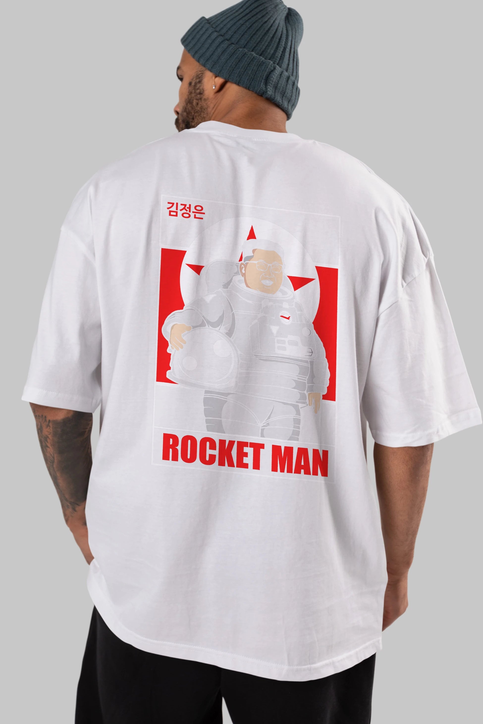 Astronot Kim Arka Baskılı Oversize t-shirt Erkek Kadın Unisex %100 Pamuk tişort