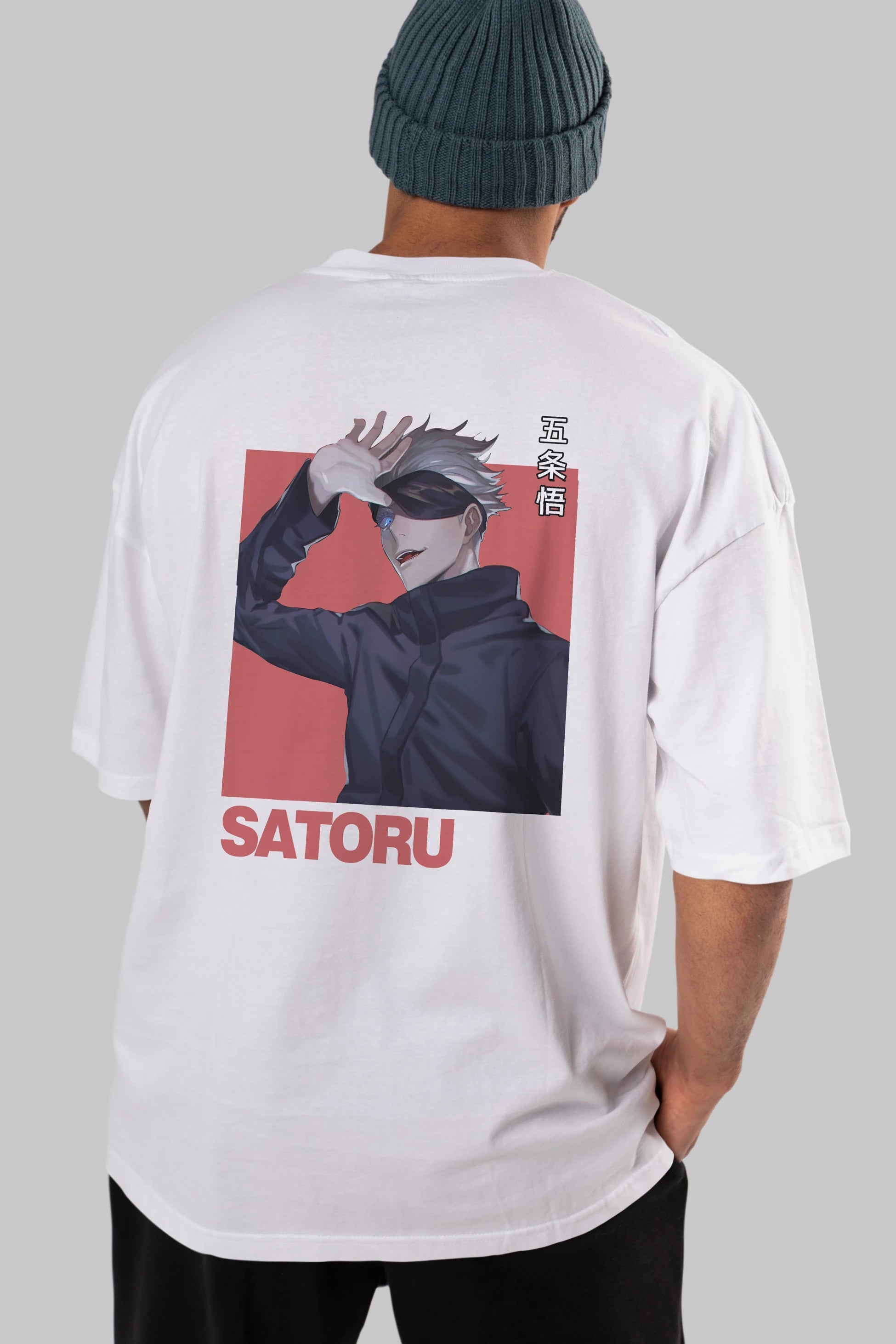 SATORU GOJO 2 Anime Arka Baskılı Oversize t-shirt Erkek Kadın Unisex