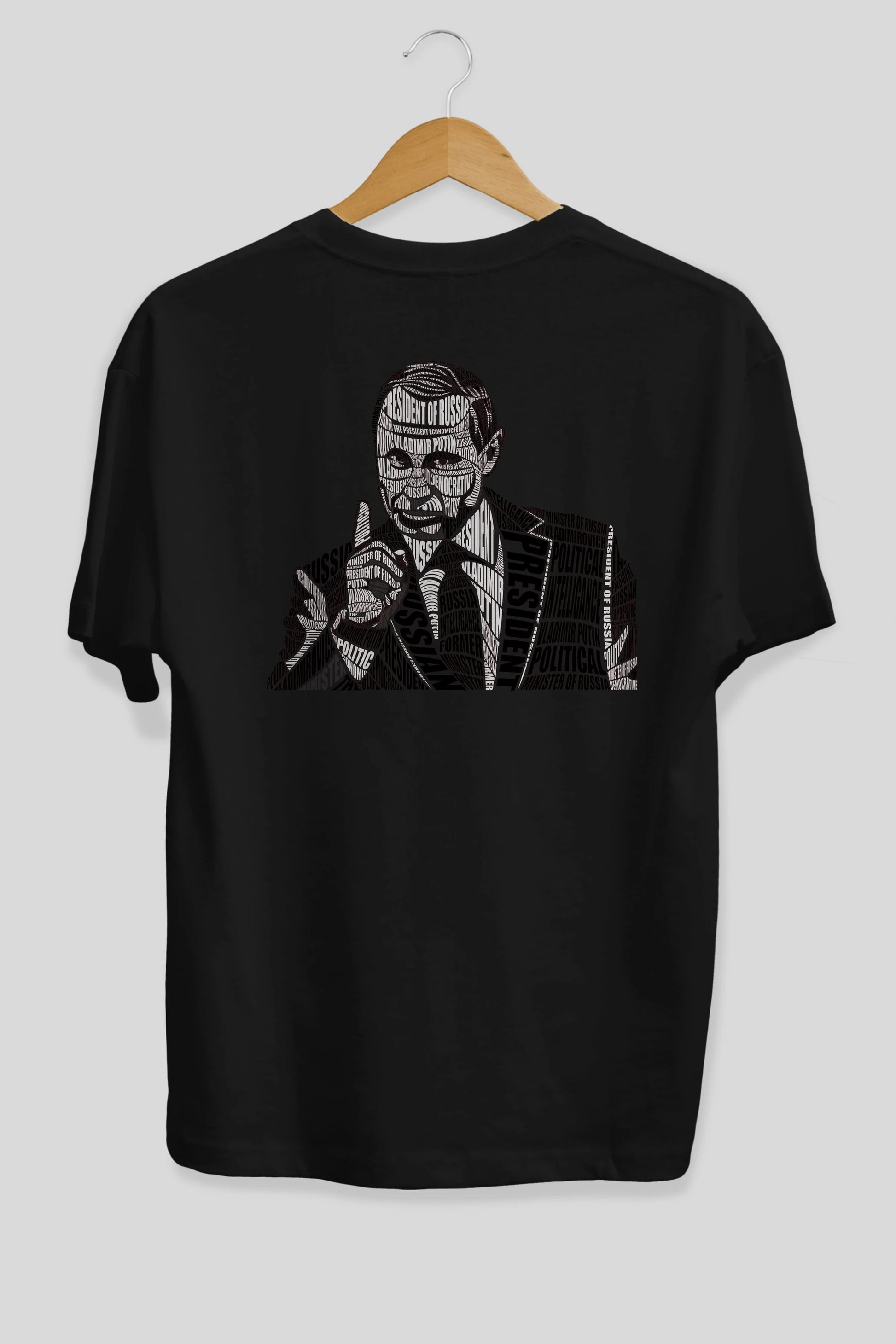 Putin Calligram Arka Baskılı Oversize t-shirt %100 pamuk Erkek Kadın Unisex