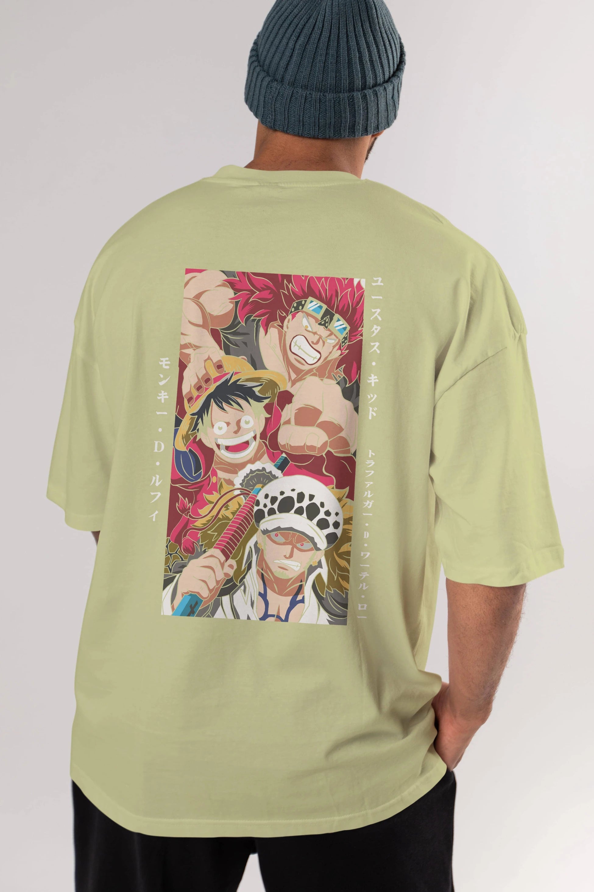 SUPER NOVAS one piece Anime Arka Baskılı Oversize t-shirt Erkek Kadın Unisex