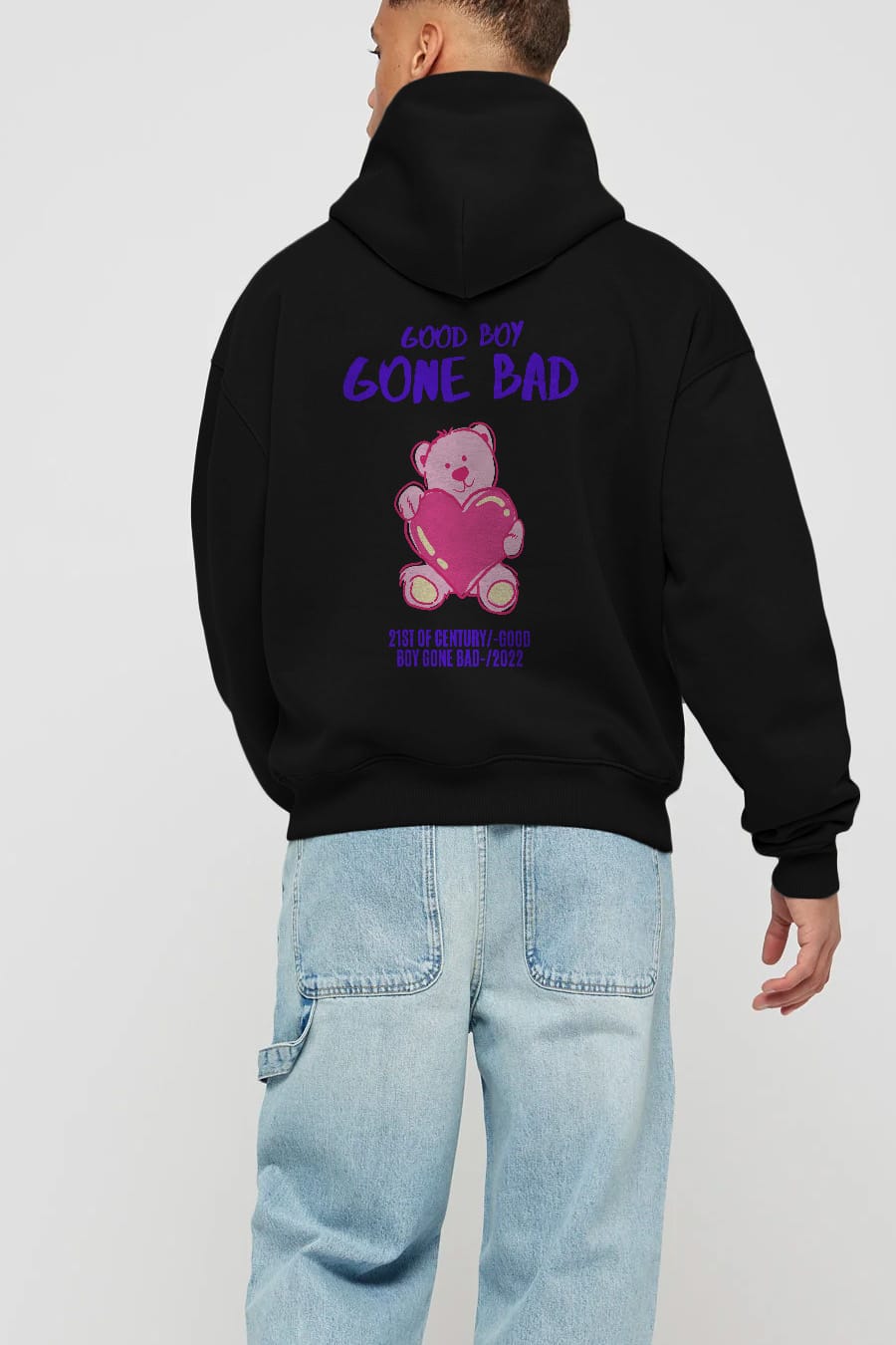 Good Boy Gona Bad Arka Baskılı Oversize Hoodie Kapüşonlu Sweatshirt Erkek Kadın Unisex