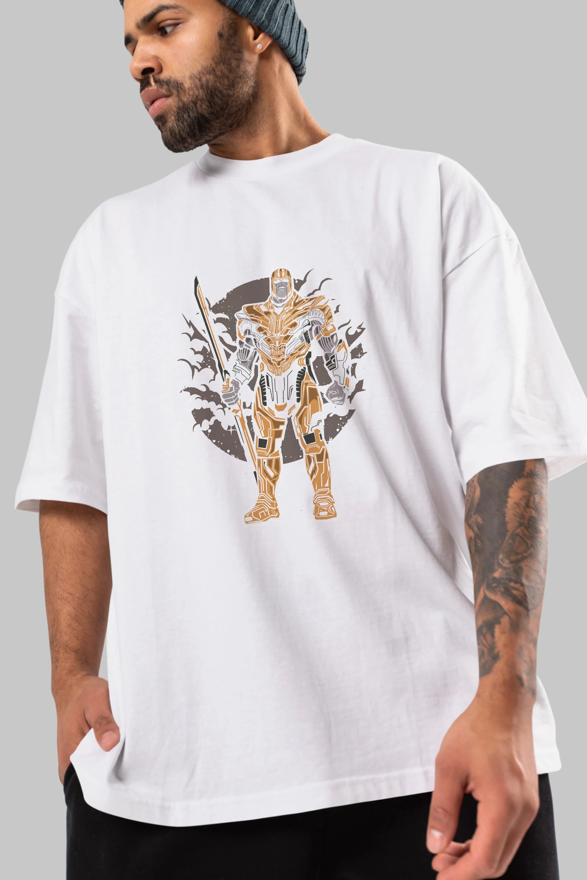 Thanos Ön Baskılı Oversize t-shirt Erkek Kadın Unisex %100 Pamuk tişort