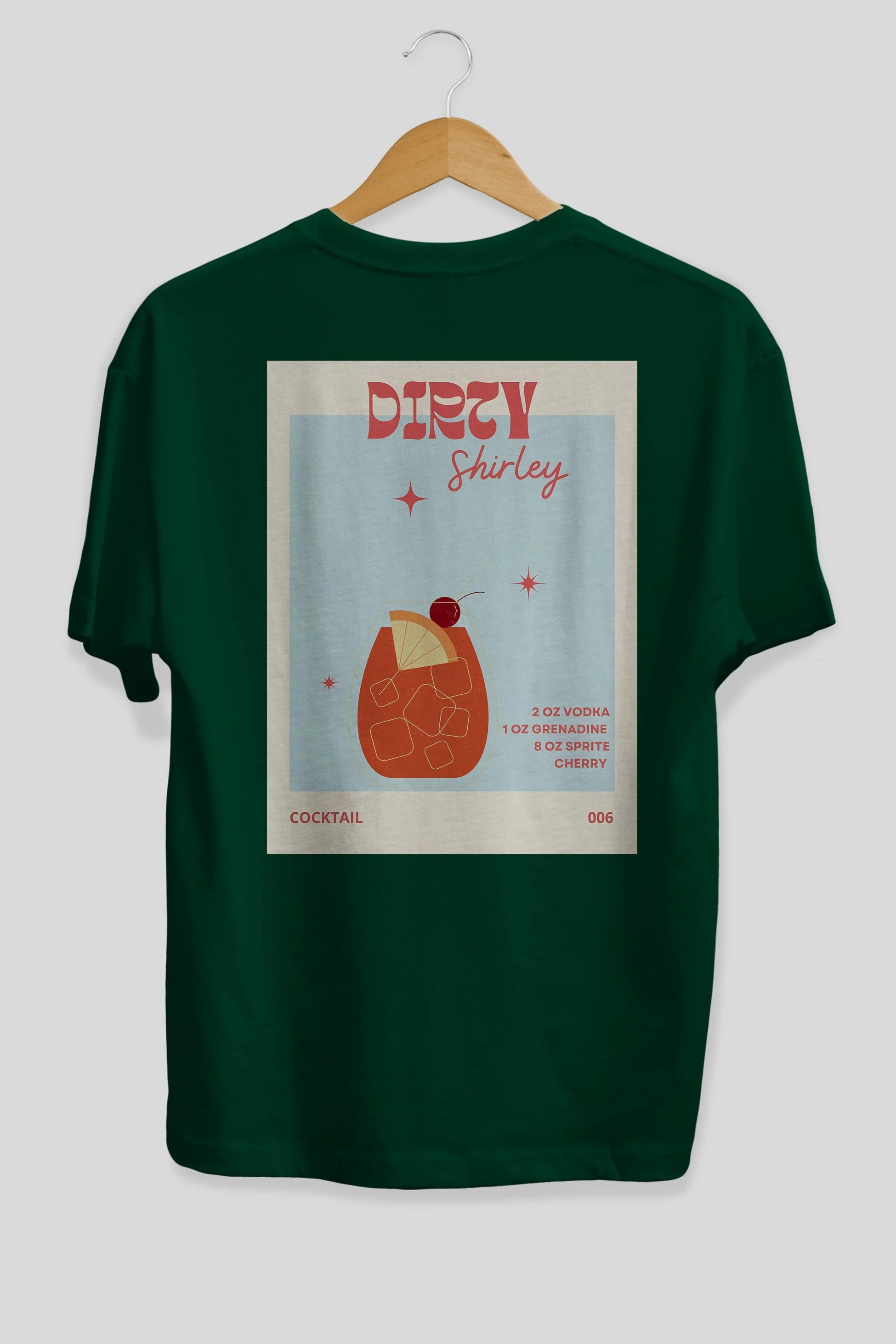 Dirty Shirley Arka Baskılı Oversize t-shirt Erkek Kadın Unisex %100 Pamuk Bisiklet Yaka tişort