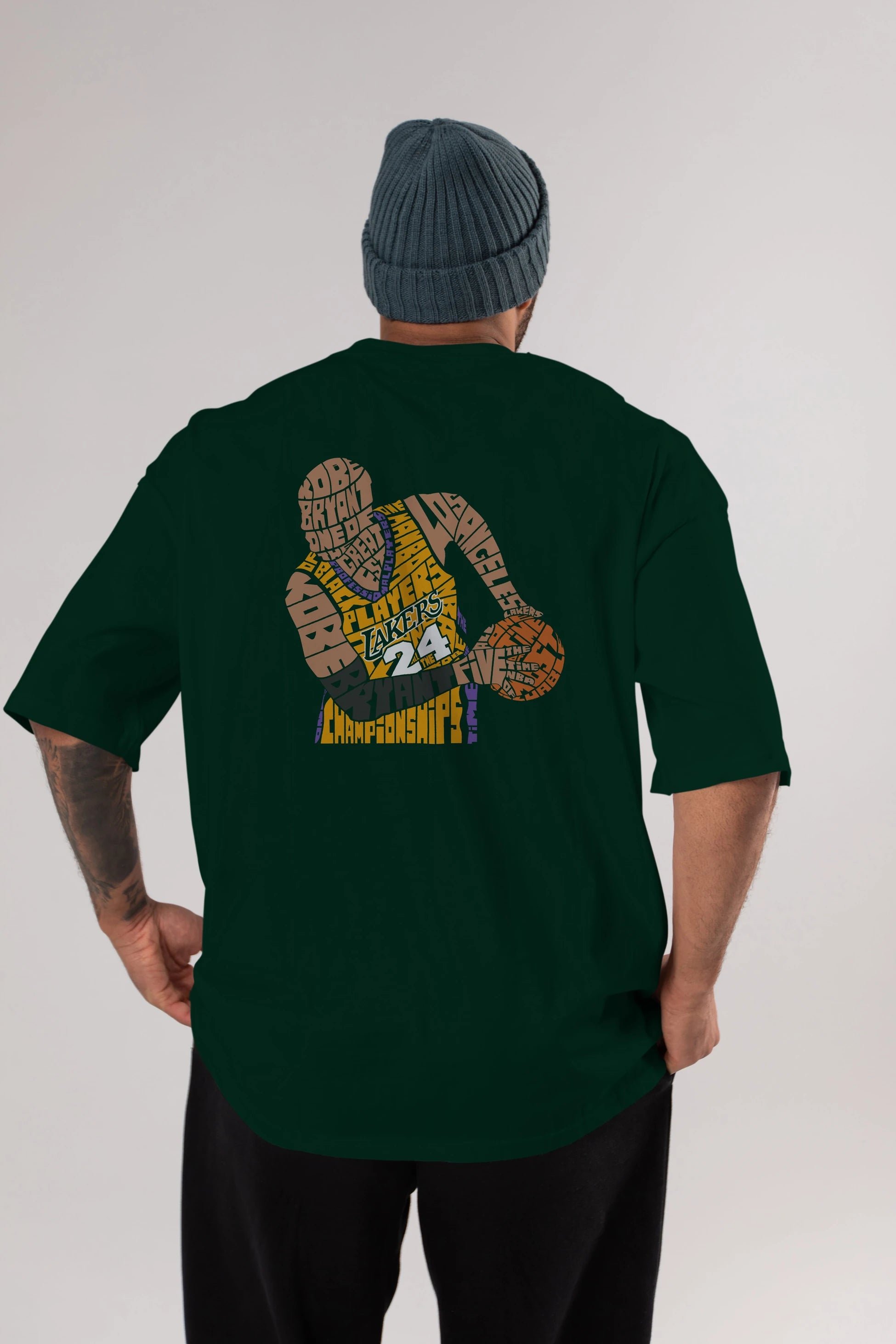 Kobe Bryant Arka Baskılı Oversize t-shirt %100 pamuk Erkek Kadın Unisex