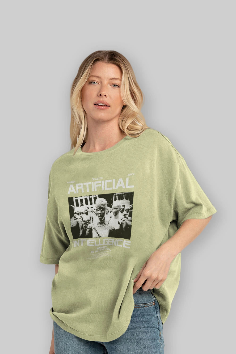 Artificial Intelligence Ön Baskılı Oversize t-shirt Erkek Kadın Unisex