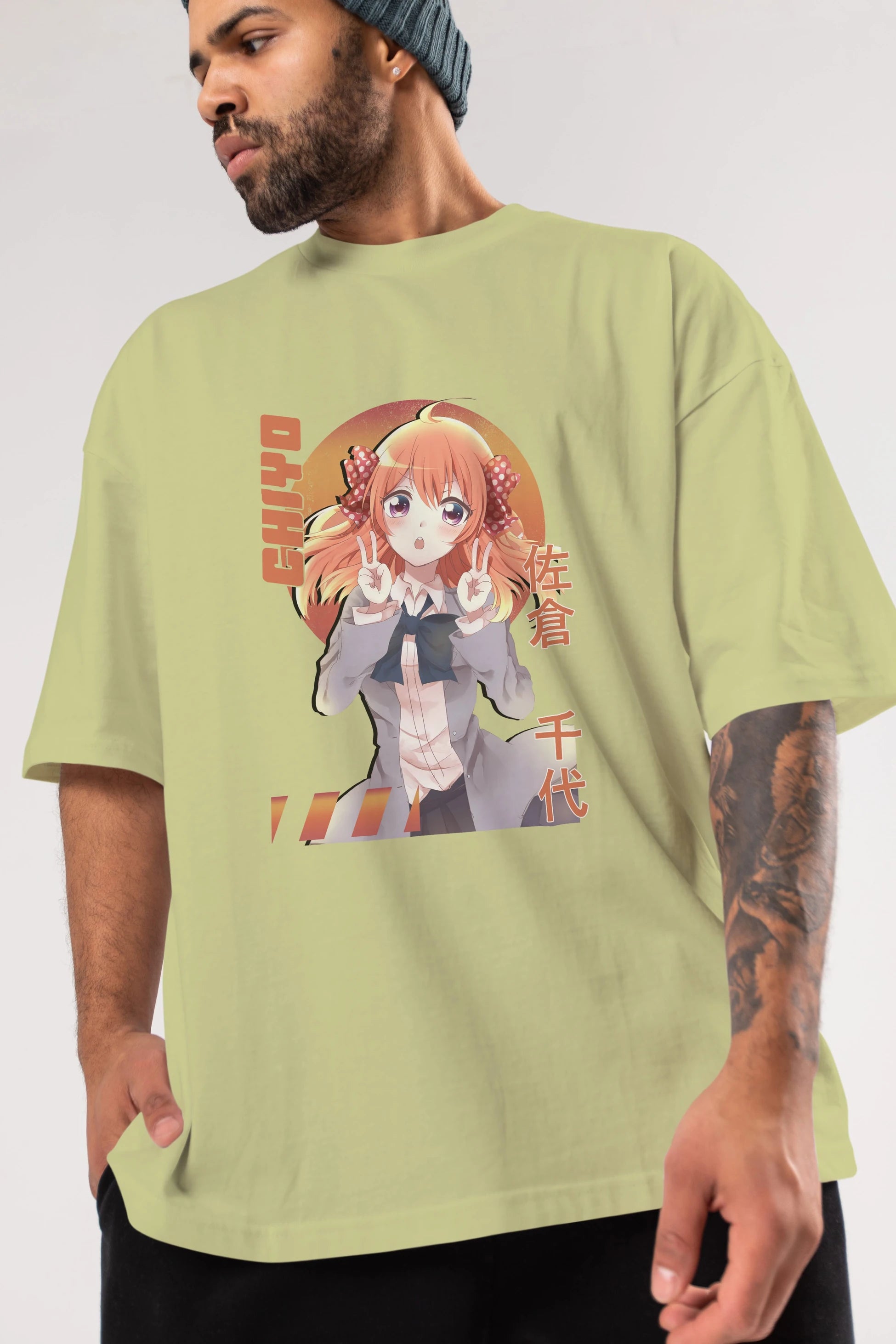 Chiyo Sakura 5 Anime Ön Baskılı Oversize t-shirt %100 pamuk Erkek Kadın Unisex