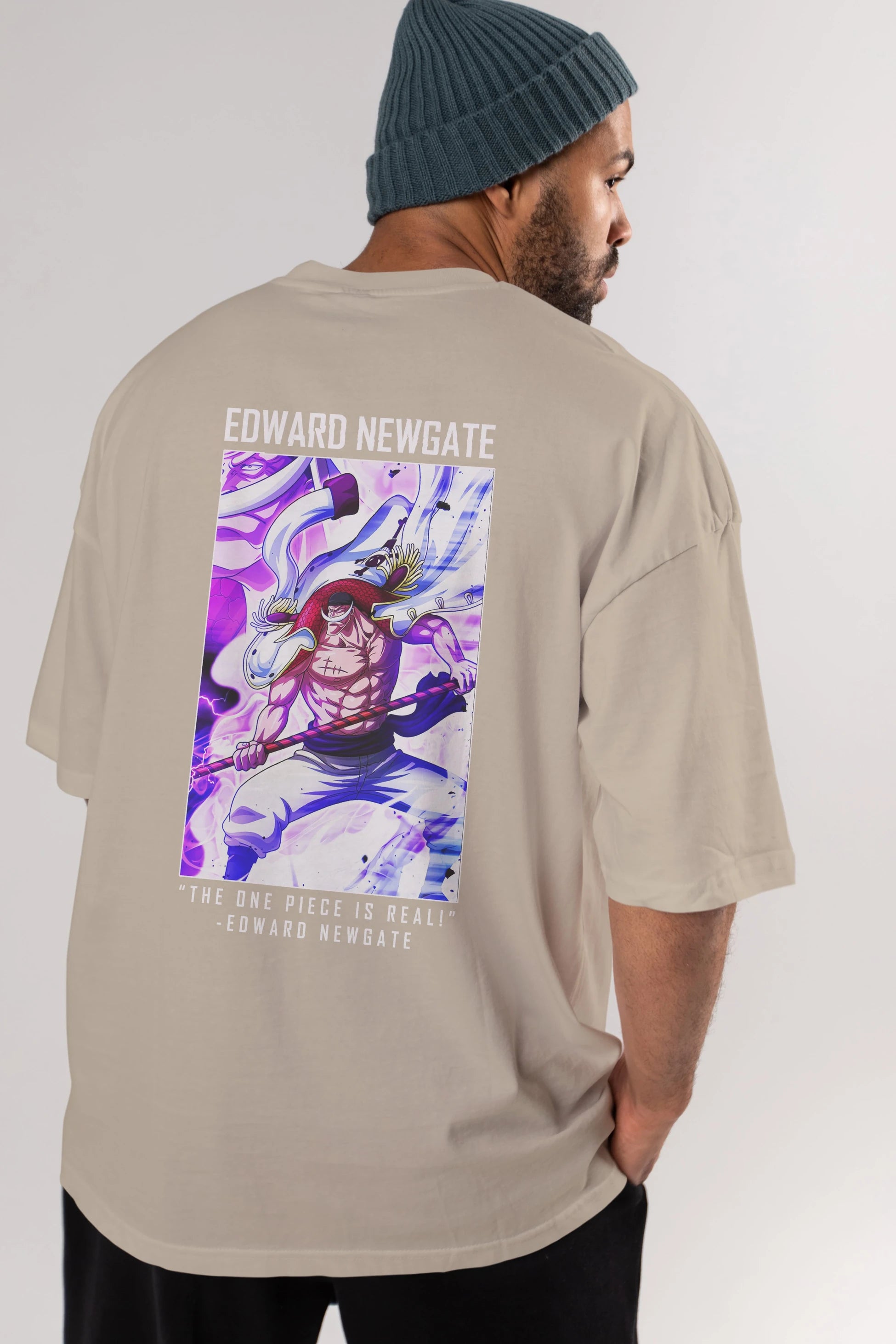 Edward Newgate Anime Arka Baskılı Oversize t-shirt Erkek Kadın Unisex %100 pamuk tişort