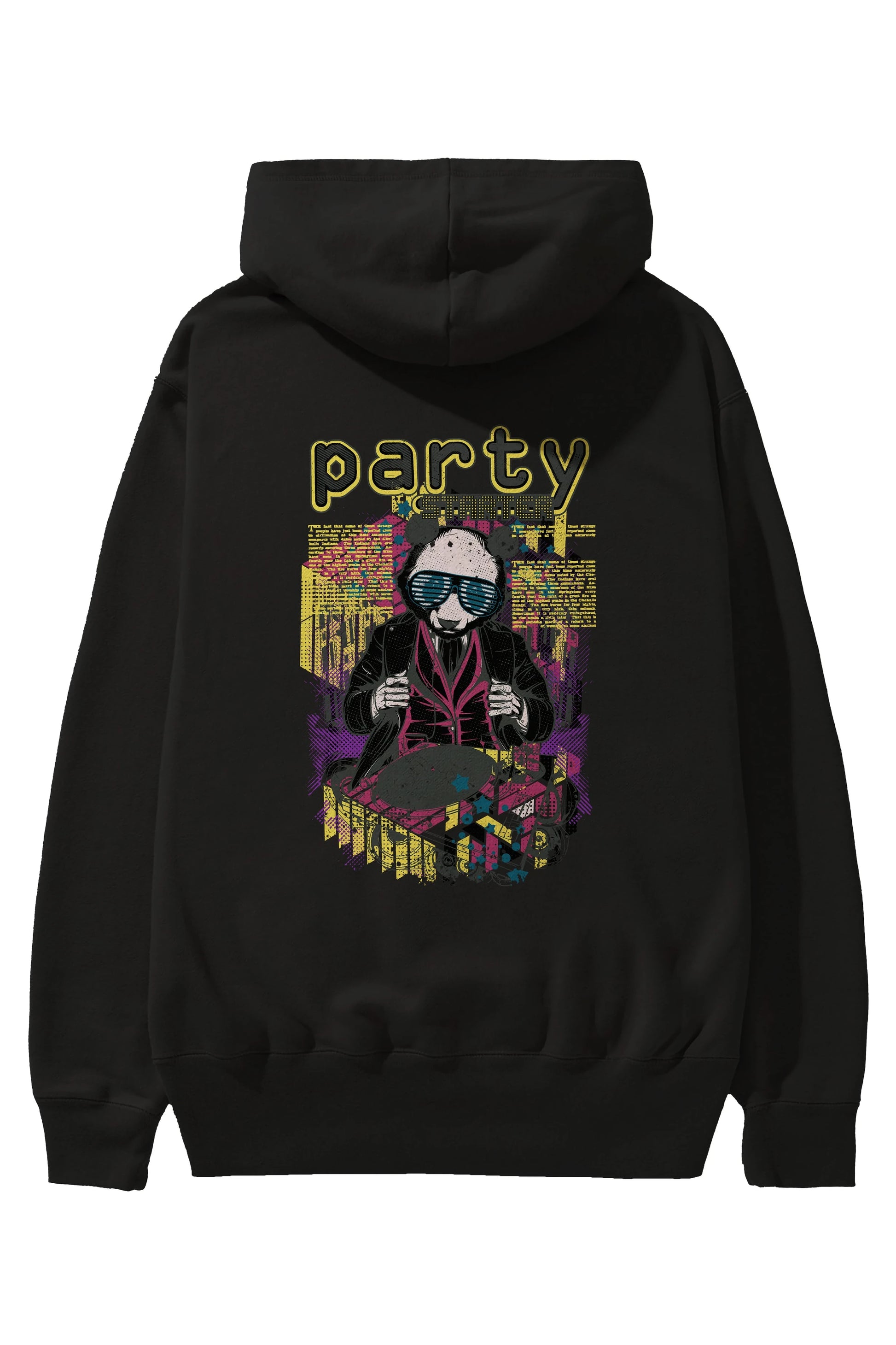 Party Starter Arka Baskılı Hoodie Oversize Kapüşonlu Sweatshirt Erkek Kadın Unisex