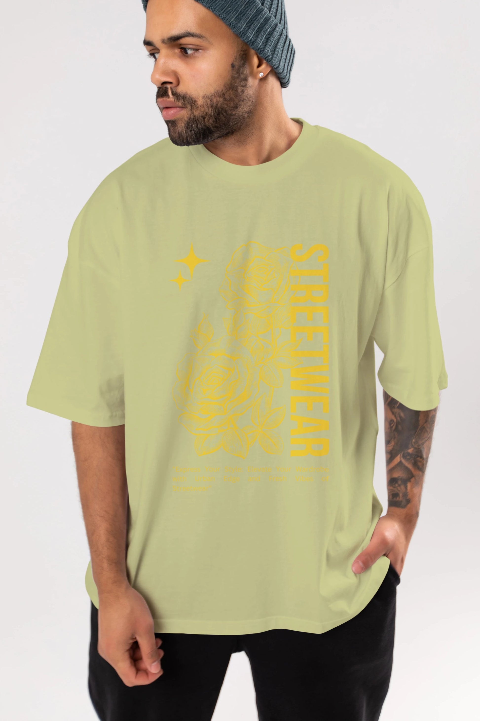 Minimalist Streetwear Ön Baskılı Oversize t-shirt Erkek Kadın Unisex