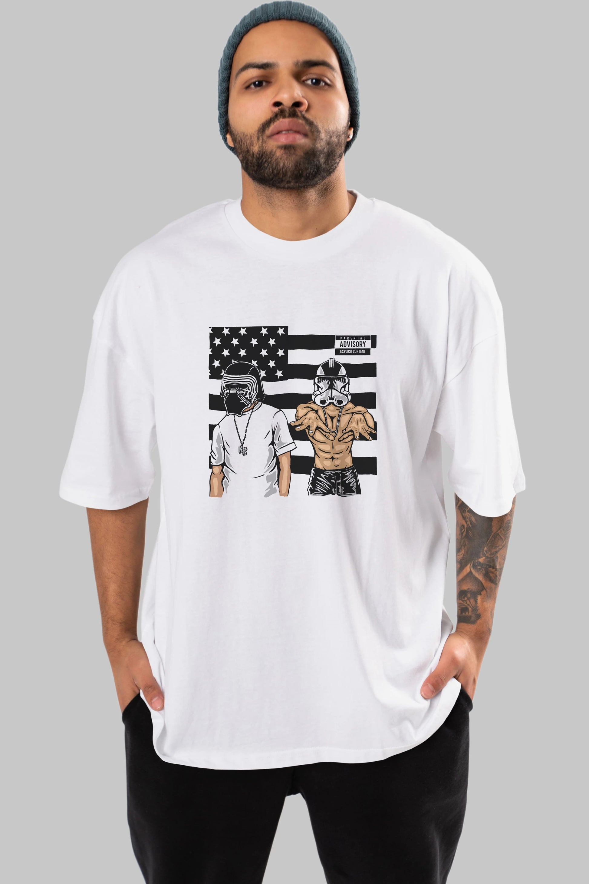 Darkonia Ön Baskılı Oversize t-shirt Erkek Kadın Unisex %100 Pamuk tişort
