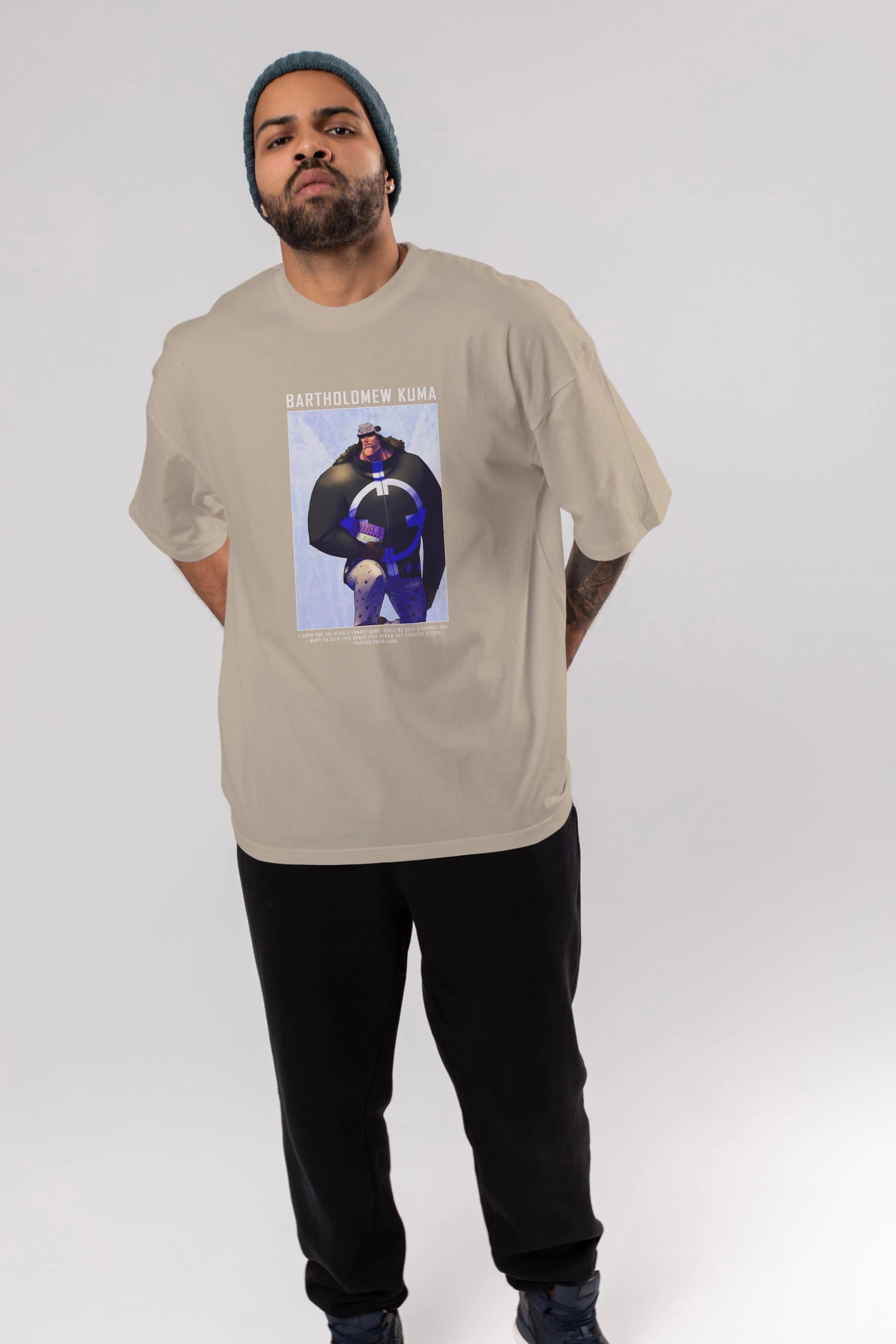Bartholomew Kuma Anime Ön Baskılı Oversize t-shirt Erkek Kadın Unisex