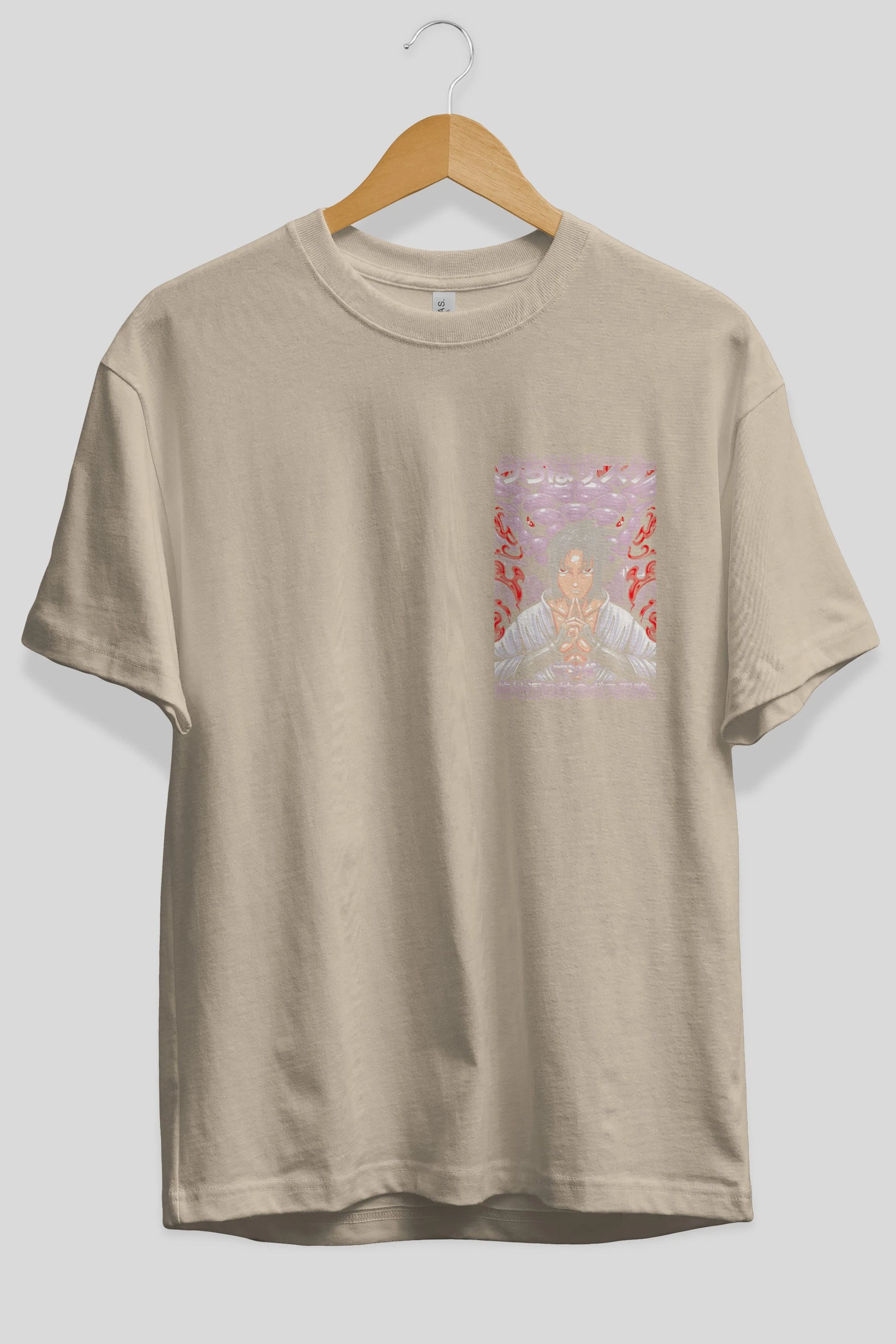 NARUTO SASUKE UCHIHA Ön Sol Baskılı Oversize t-shirt Erkek Kadın Unisex %100 Pamuk Bisiklet Yaka tişort