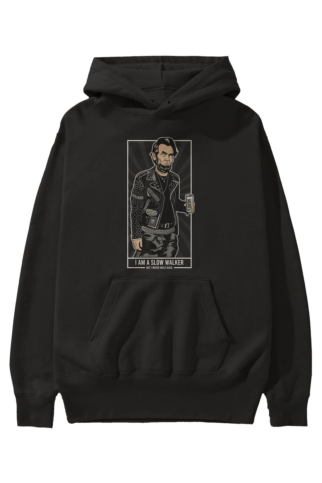 Lincoln Street Punk Ön Baskılı Hoodie Oversize Kapüşonlu Sweatshirt Erkek Kadın Unisex