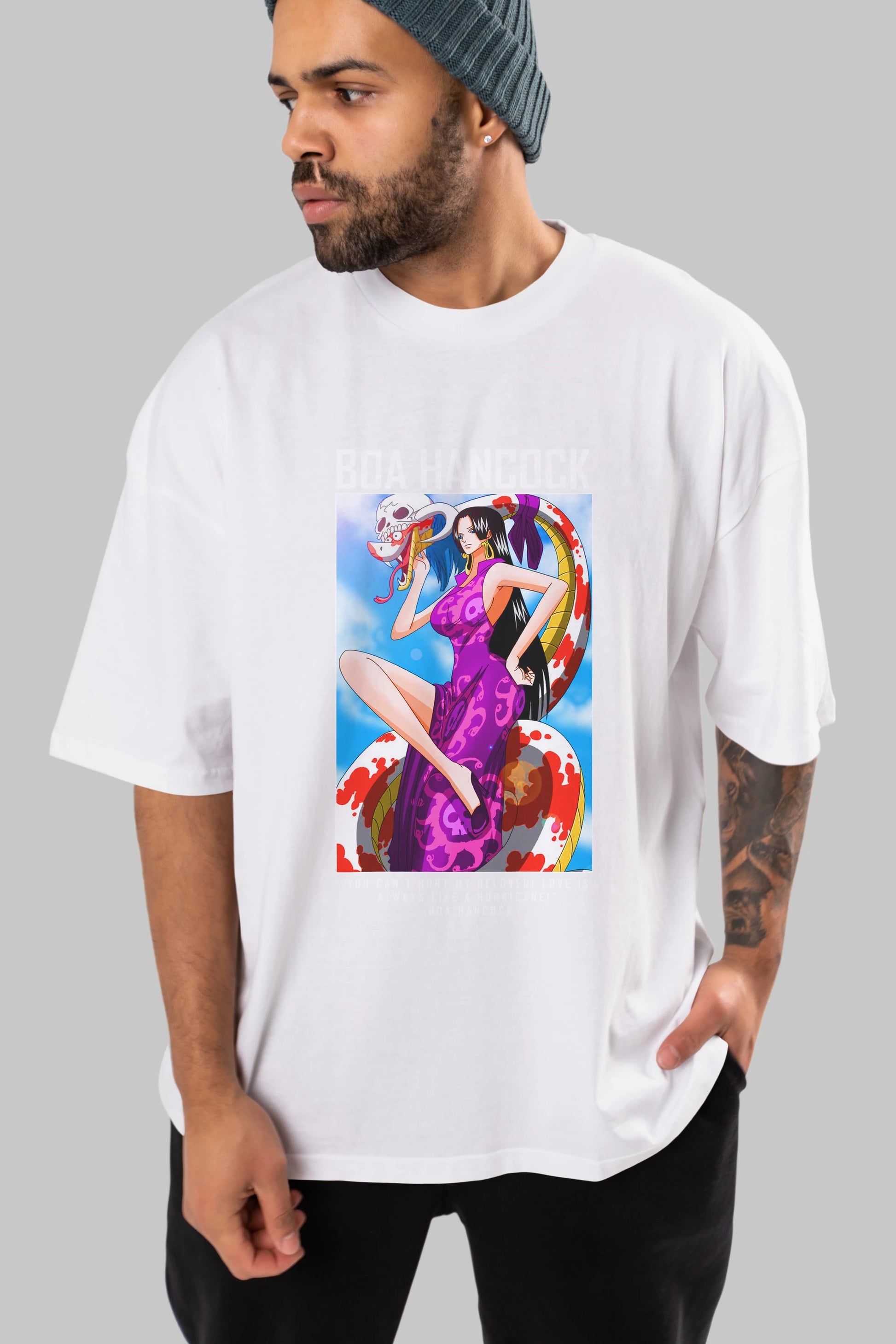 Boa Hancock Anime Ön Baskılı Oversize t-shirt Erkek Kadın Unisex