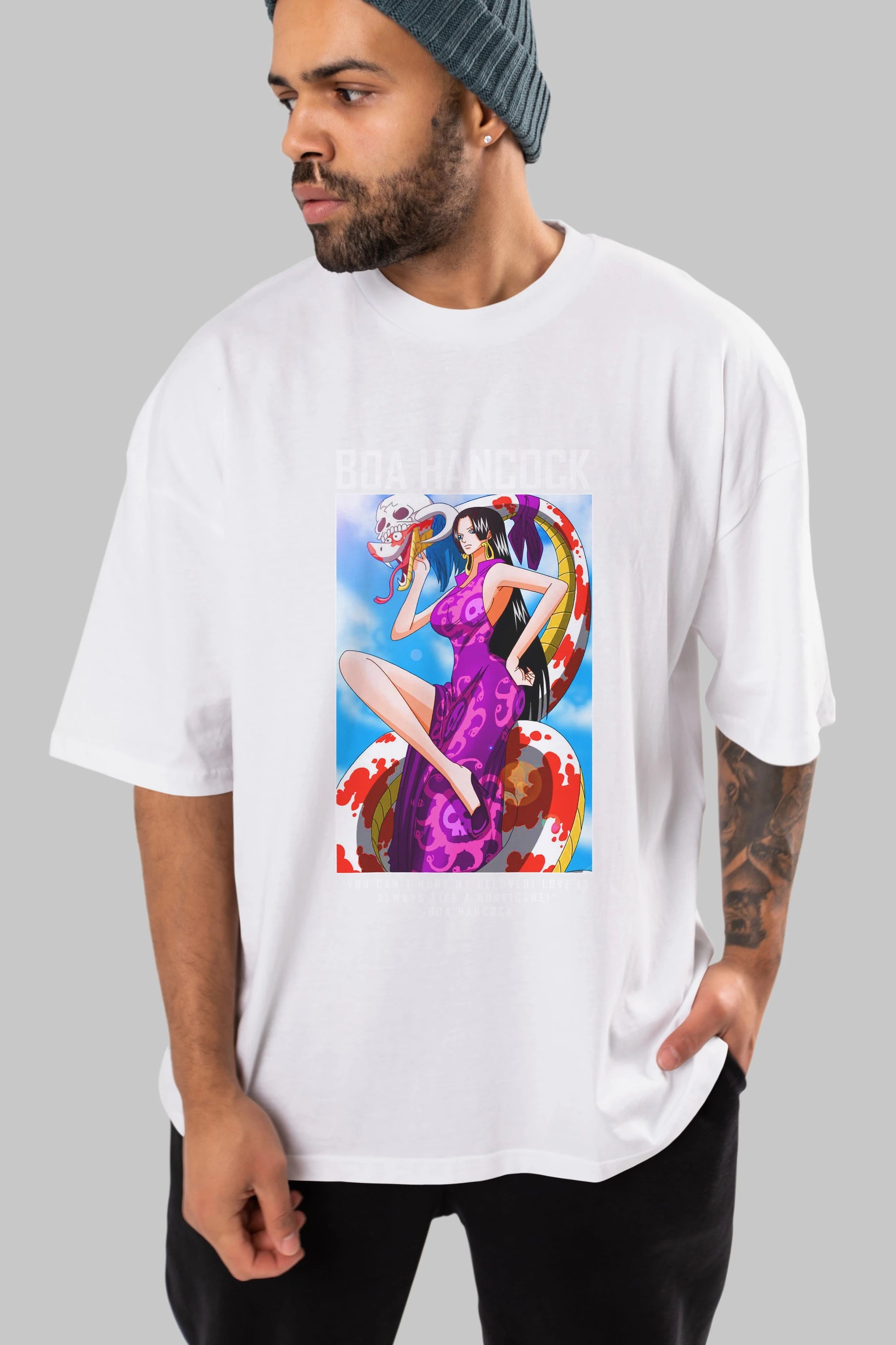 Boa Hancock Anime Ön Baskılı Oversize t-shirt Erkek Kadın Unisex