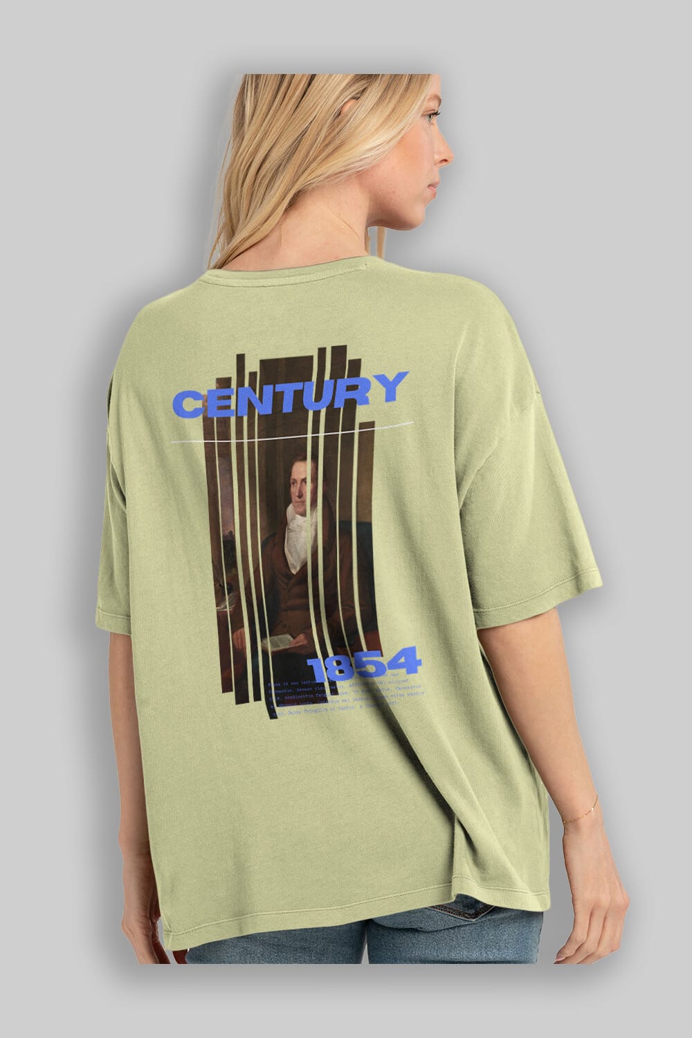 Century 1854 Yazılı Arka Baskılı Oversize t-shirt Erkek Kadın Unisex