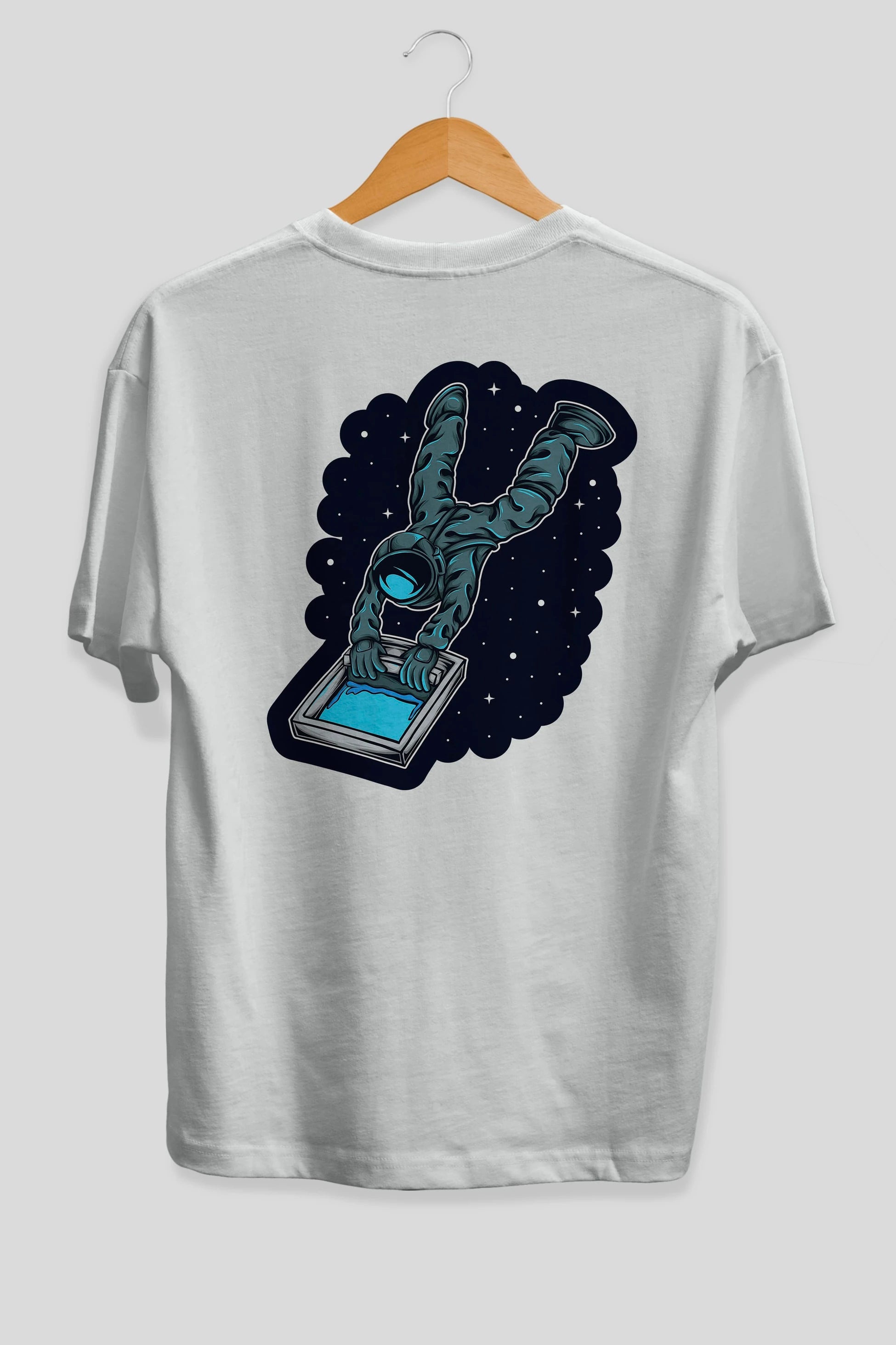 Astroscreen Sticker Arka Baskılı Oversize t-shirt Erkek Kadın Unisex