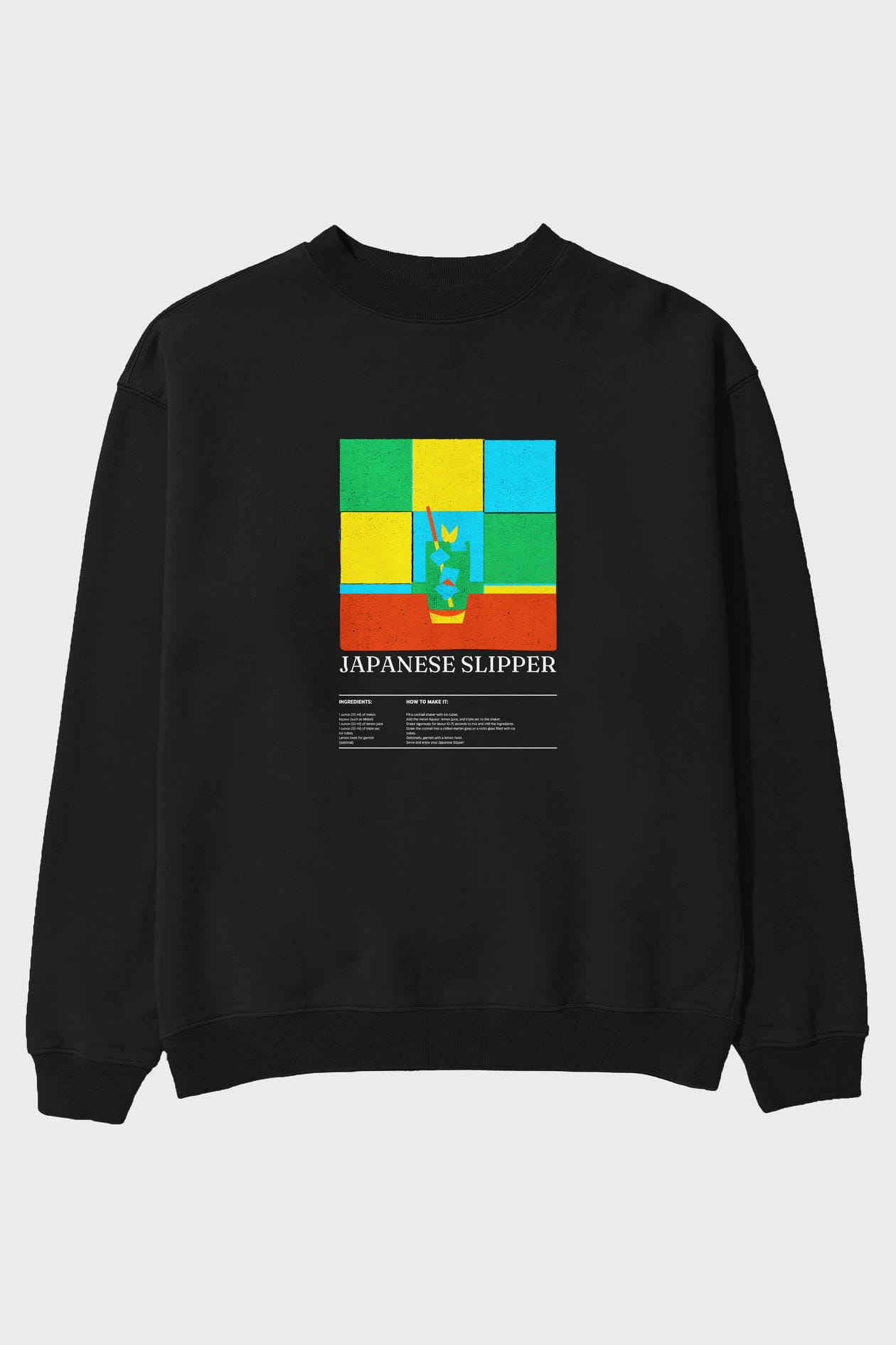 Japanese Slipper ön Baskılı Oversize Sweatshirt Erkek Kadın Unisex