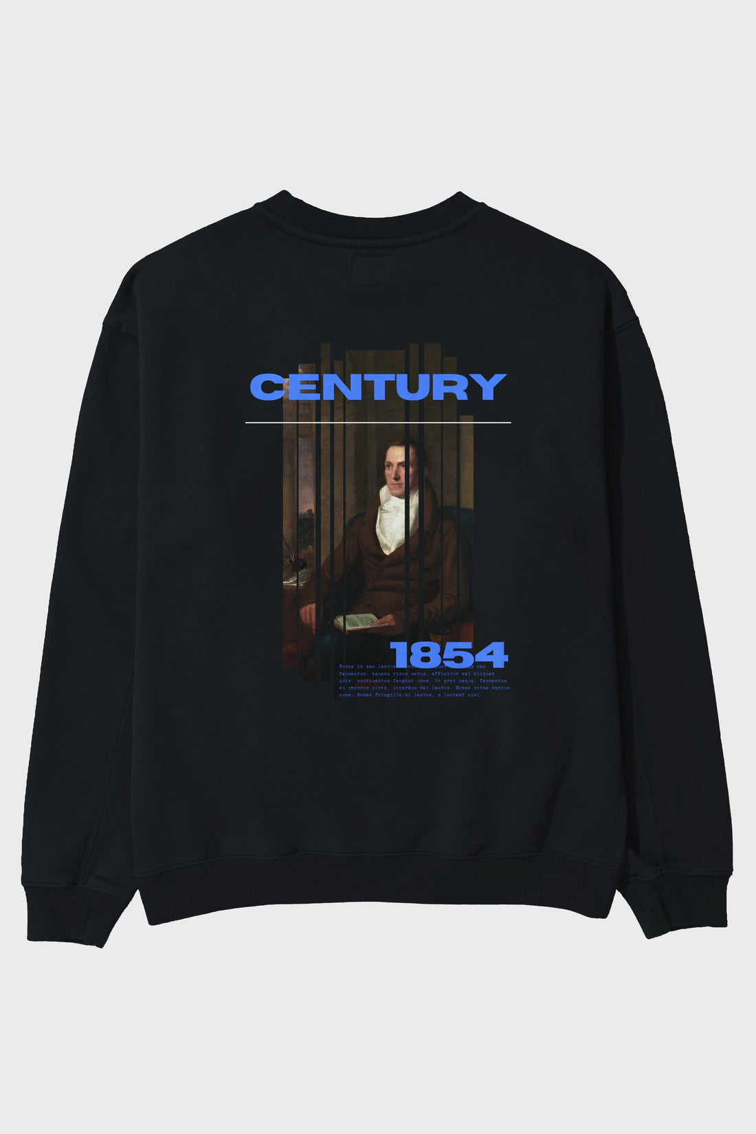 Century 1854 Yazılı Arka Baskılı Oversize Sweatshirt Erkek Kadın Unisex