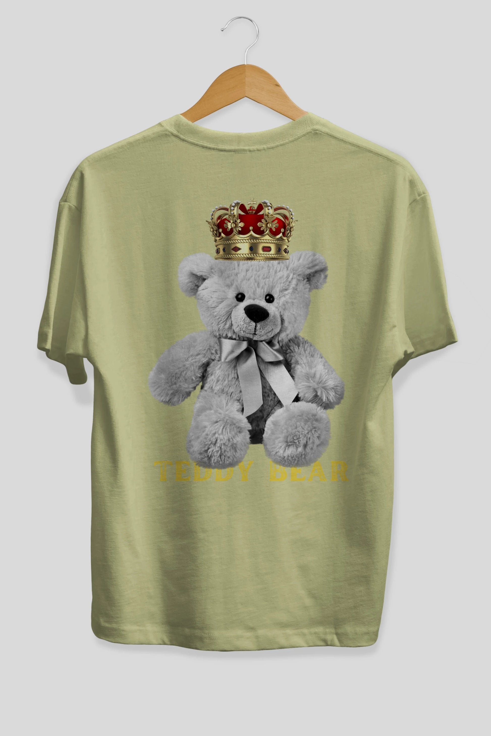 Teddy Bear Arka Baskılı Oversize t-shirt Erkek Kadın Unisex %100 Pamuk