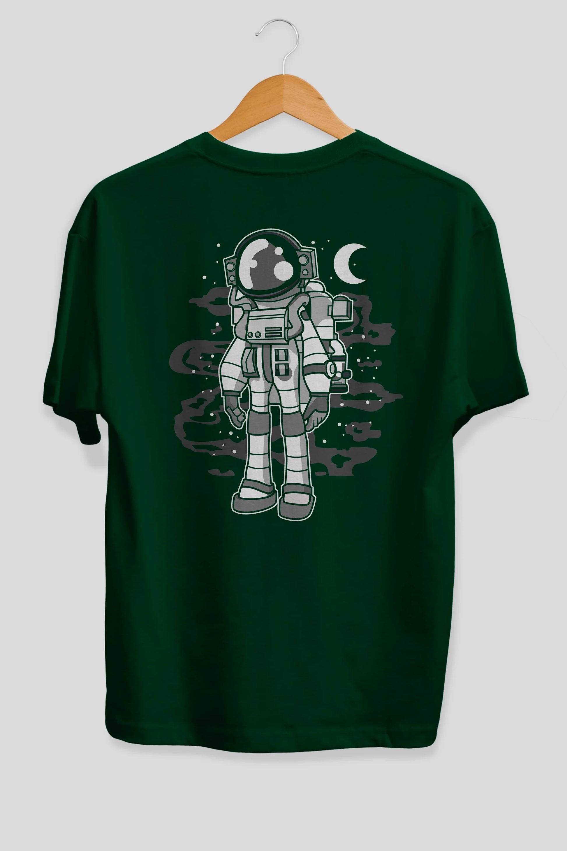 Astronaut Stand Arka Baskılı Oversize t-shirt Erkek Kadın Unisex