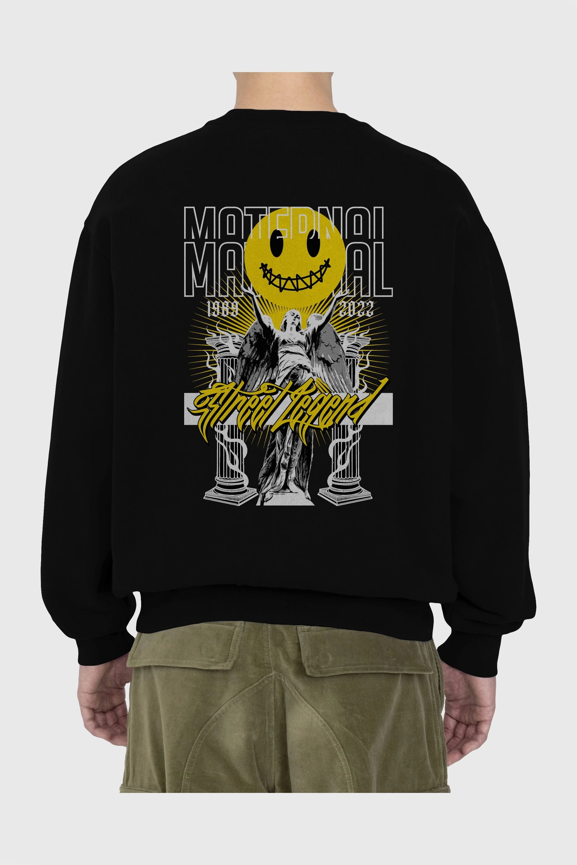 Maternal Street Legend Arka Baskılı Oversize Sweatshirt Erkek Kadın Unisex