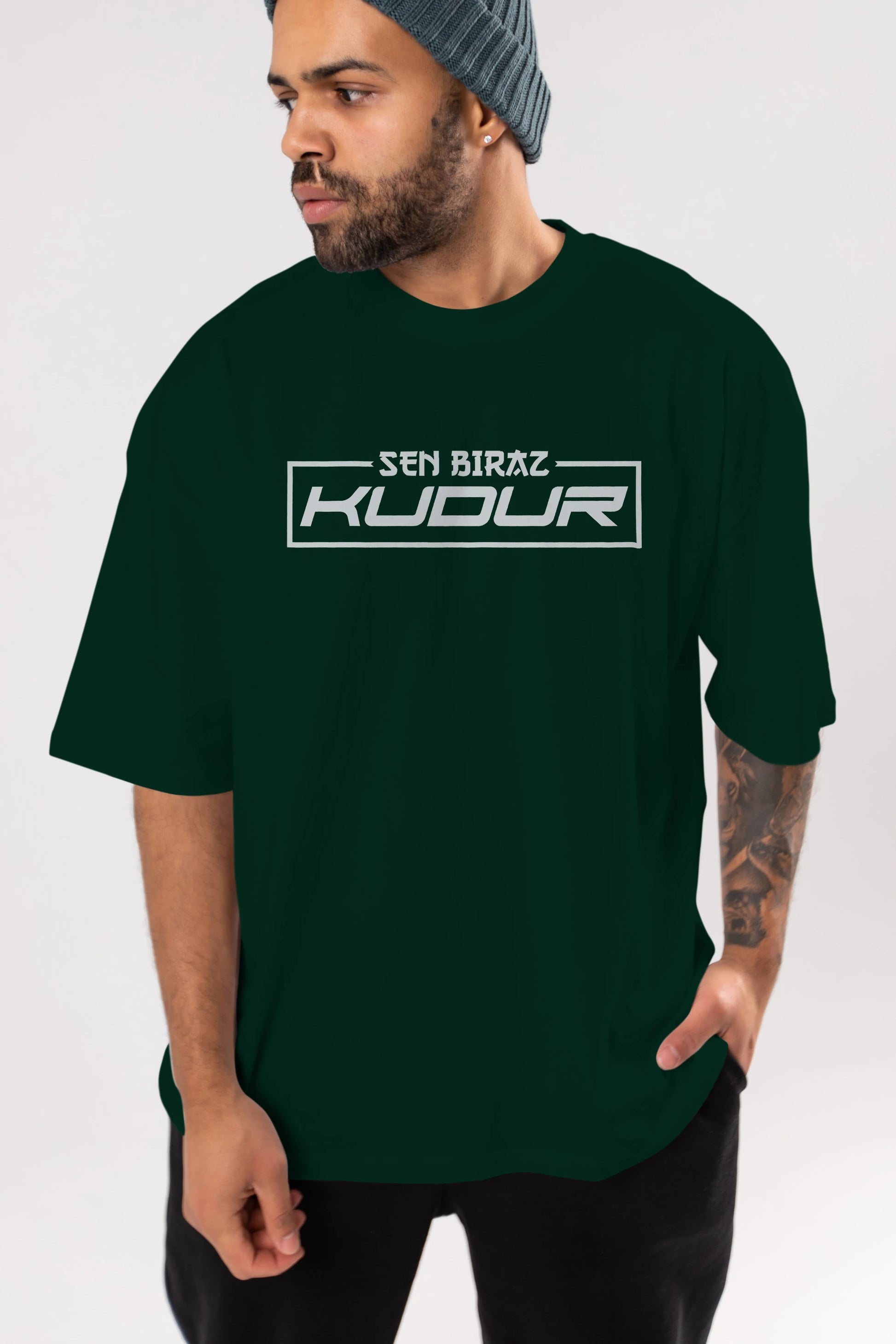 Sen Biraz Kudur Ön Baskılı Oversize t-shirt %100 pamuk Erkek Kadın Unisex