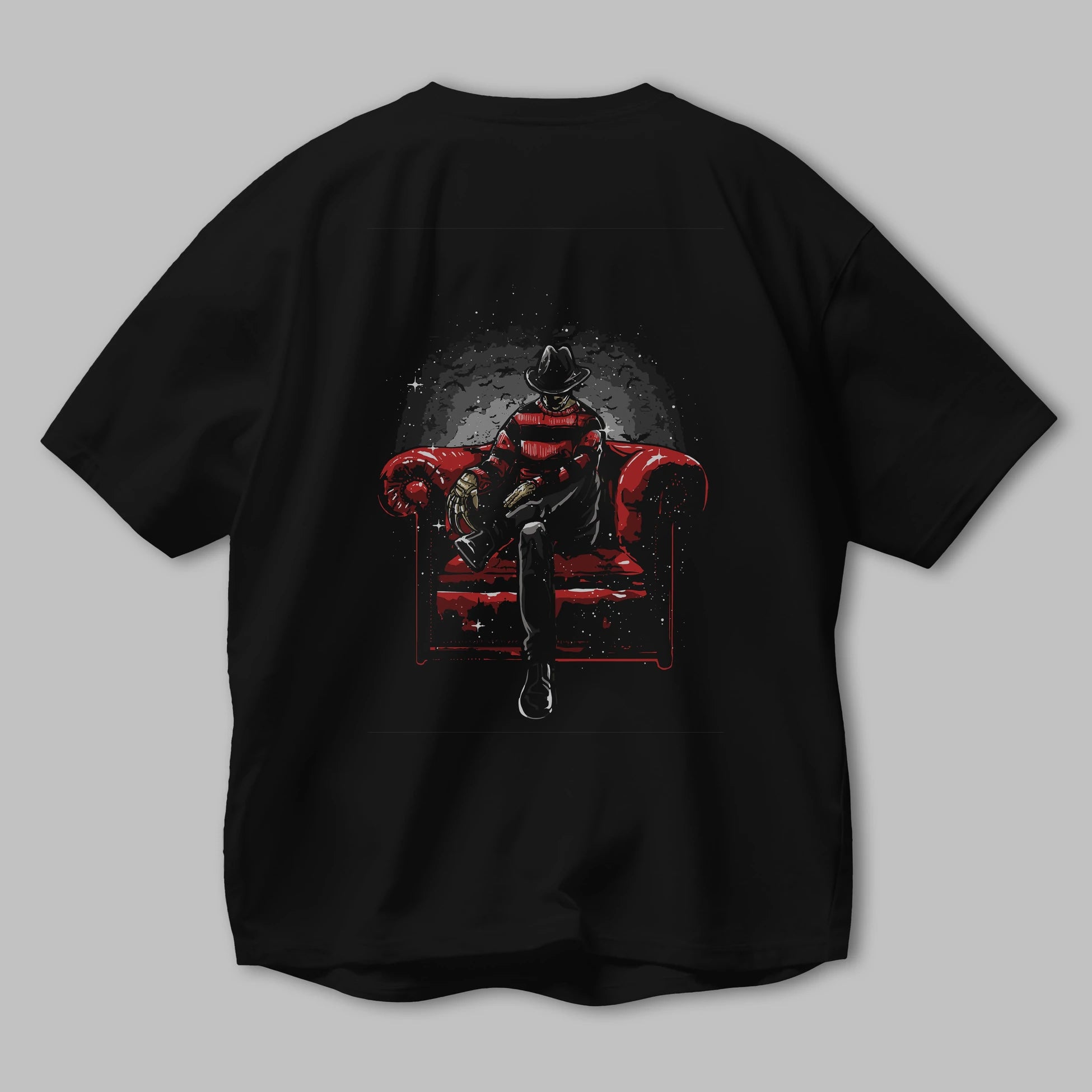Nightmare Side Arka Baskılı Oversize t-shirt Erkek Kadın Unisex %100 Pamuk