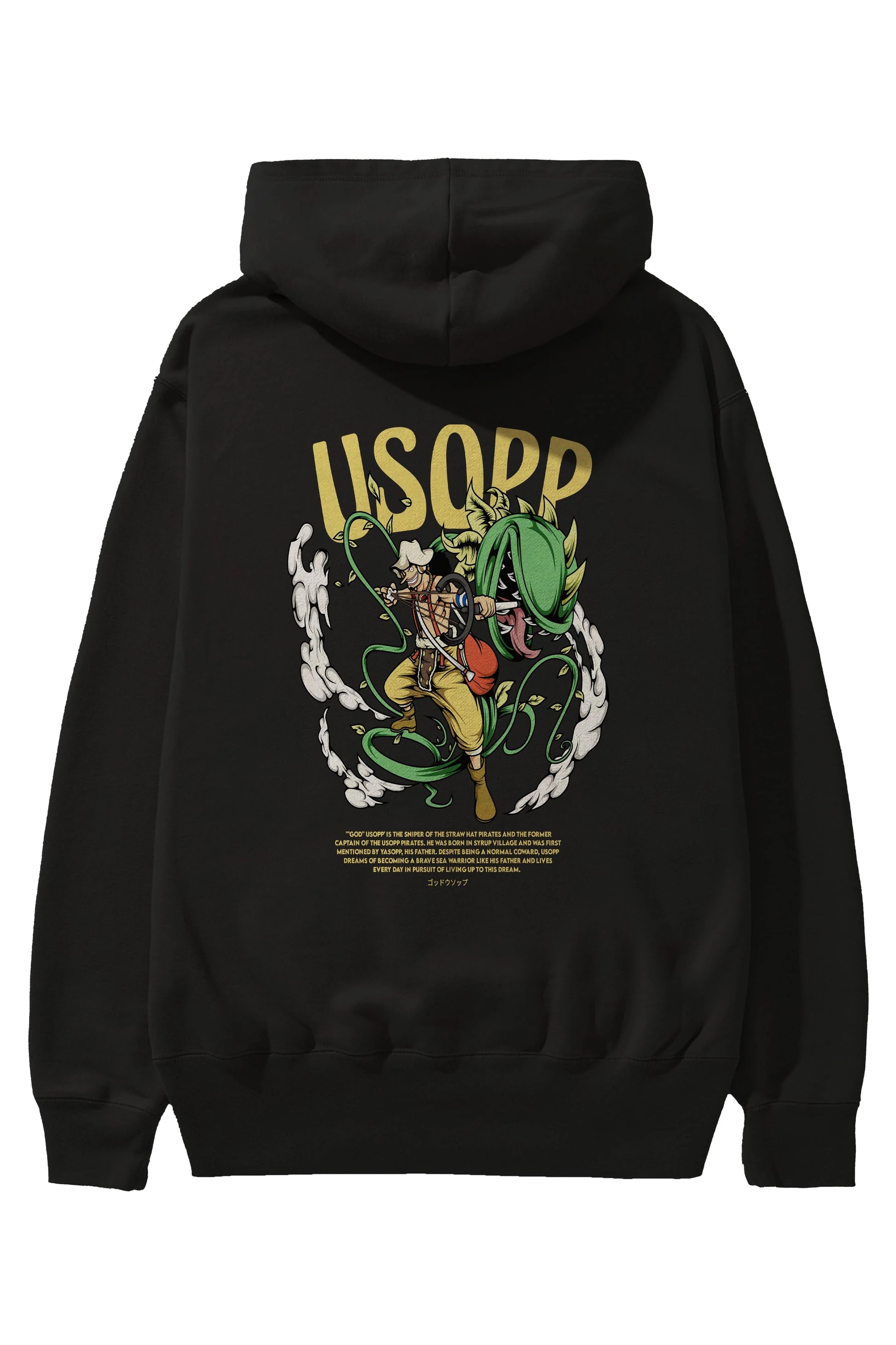 Usopp Anime Arka Baskılı Hoodie Oversize Kapüşonlu Sweatshirt Erkek Kadın Unisex