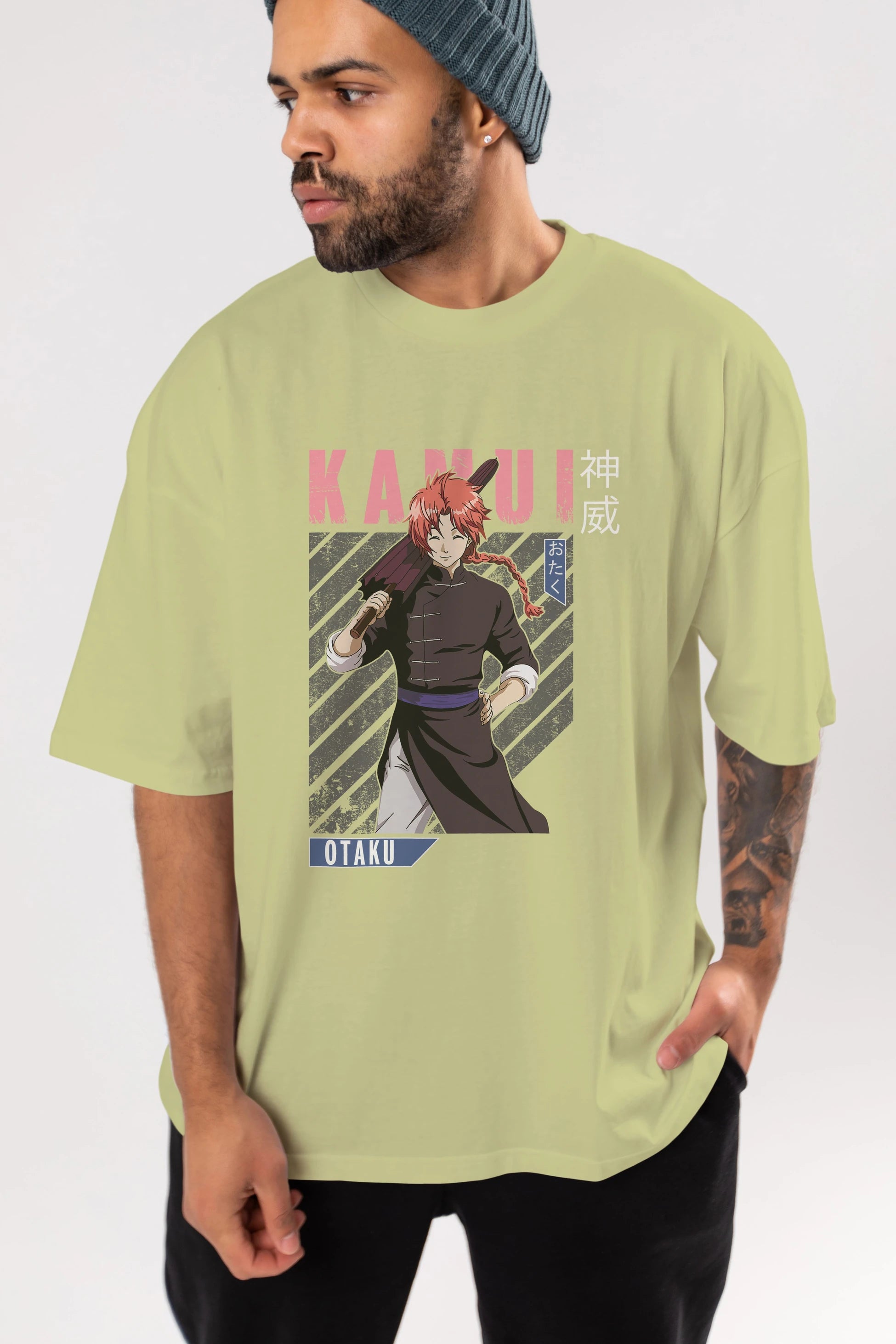 Kamui GINTAMA 1 Anime Ön Baskılı Oversize t-shirt %100 pamuk Erkek Kadın Unisex