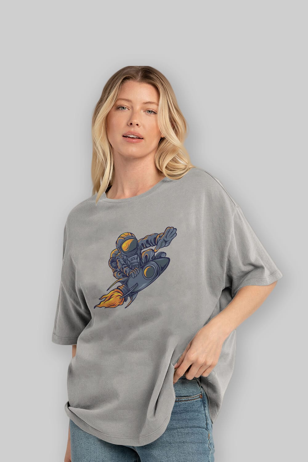 Astrocket Illustration Tshirt Ön Baskılı Oversize t-shirt Erkek Kadın Unisex