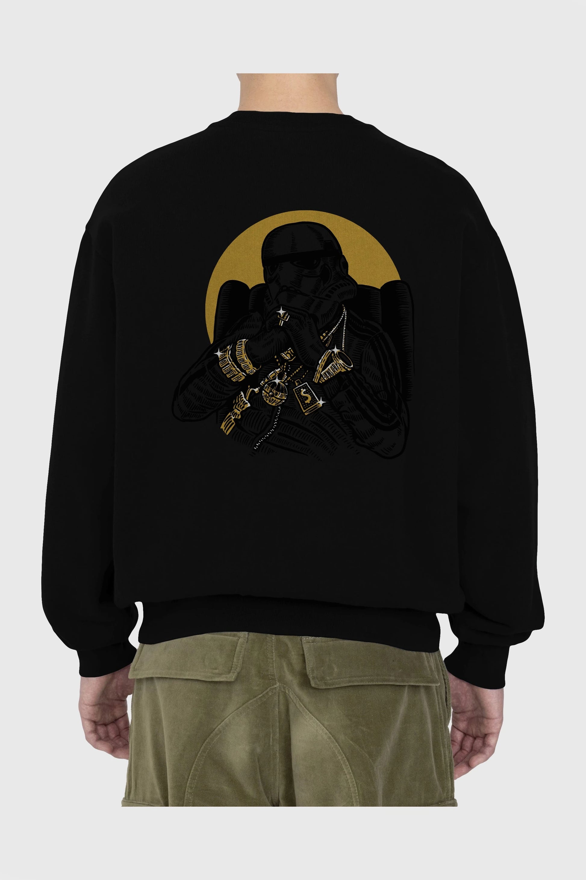 Trooper Dee Jay Arka Baskılı Oversize Sweatshirt Erkek Kadın Unisex