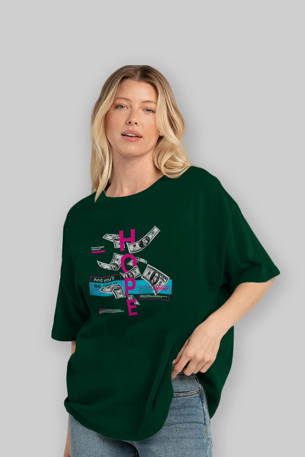 Hope Ön Baskılı Oversize t-shirt Erkek Kadın Unisex