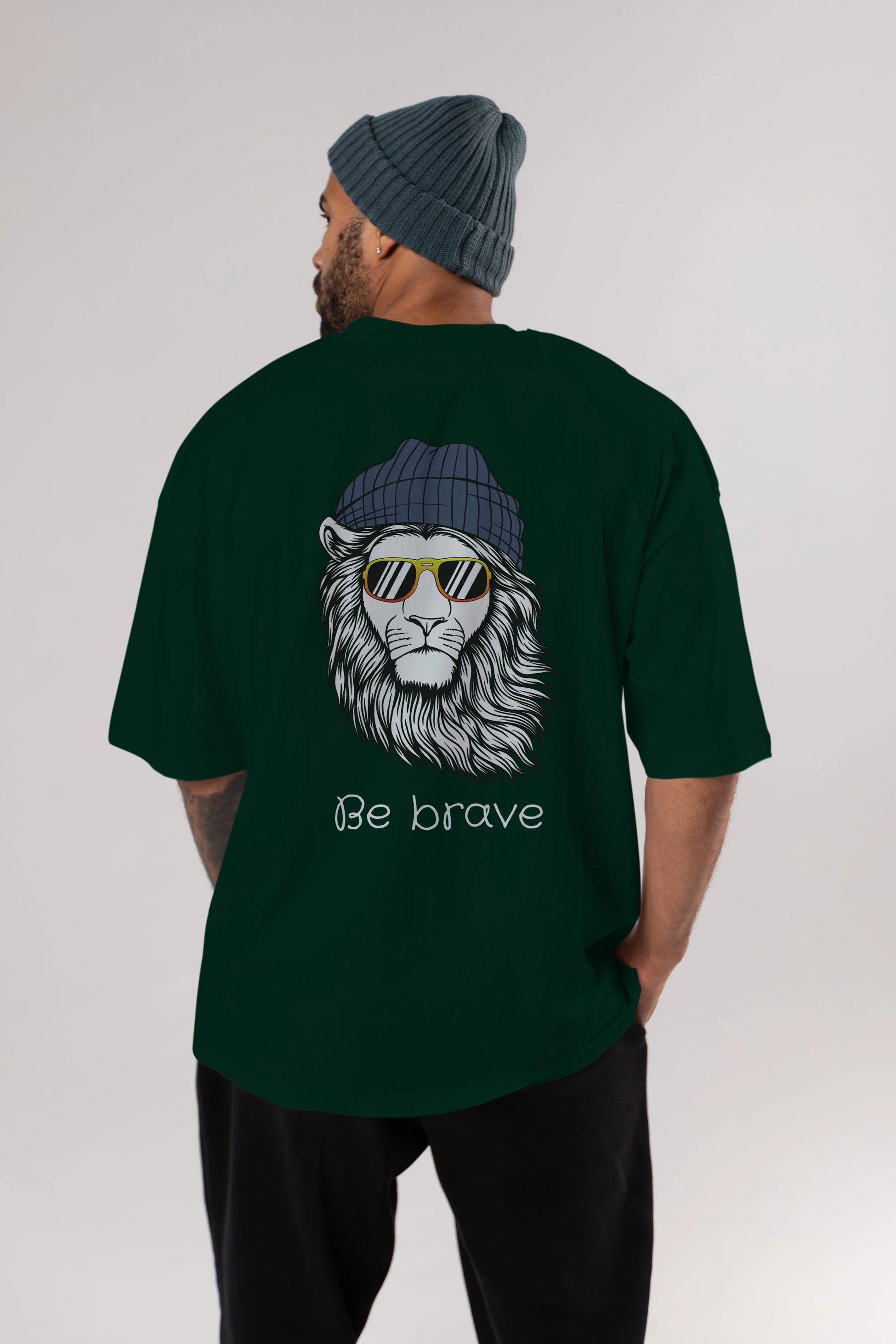 Be Brave Arka Baskılı Oversize t-shirt Erkek Kadın Unisex